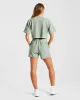 Waffle Boxy Crop Top - Sage Green sold by AYBL
