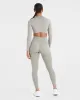 Staple Long Sleeve Crop Top - Washed Olive sold by AYBL