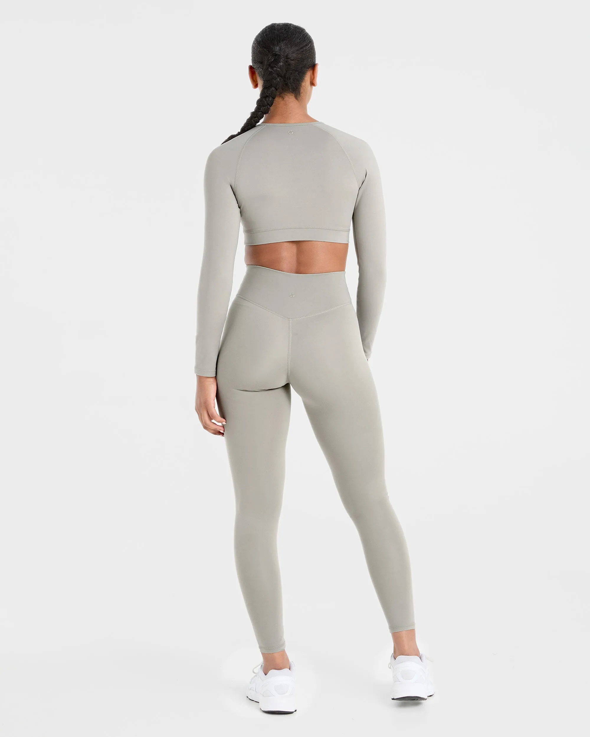 Staple Long Sleeve Crop Top - Washed Olive sold by AYBL product image thumbnail 4