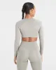 Staple Long Sleeve Crop Top - Washed Olive sold by AYBL