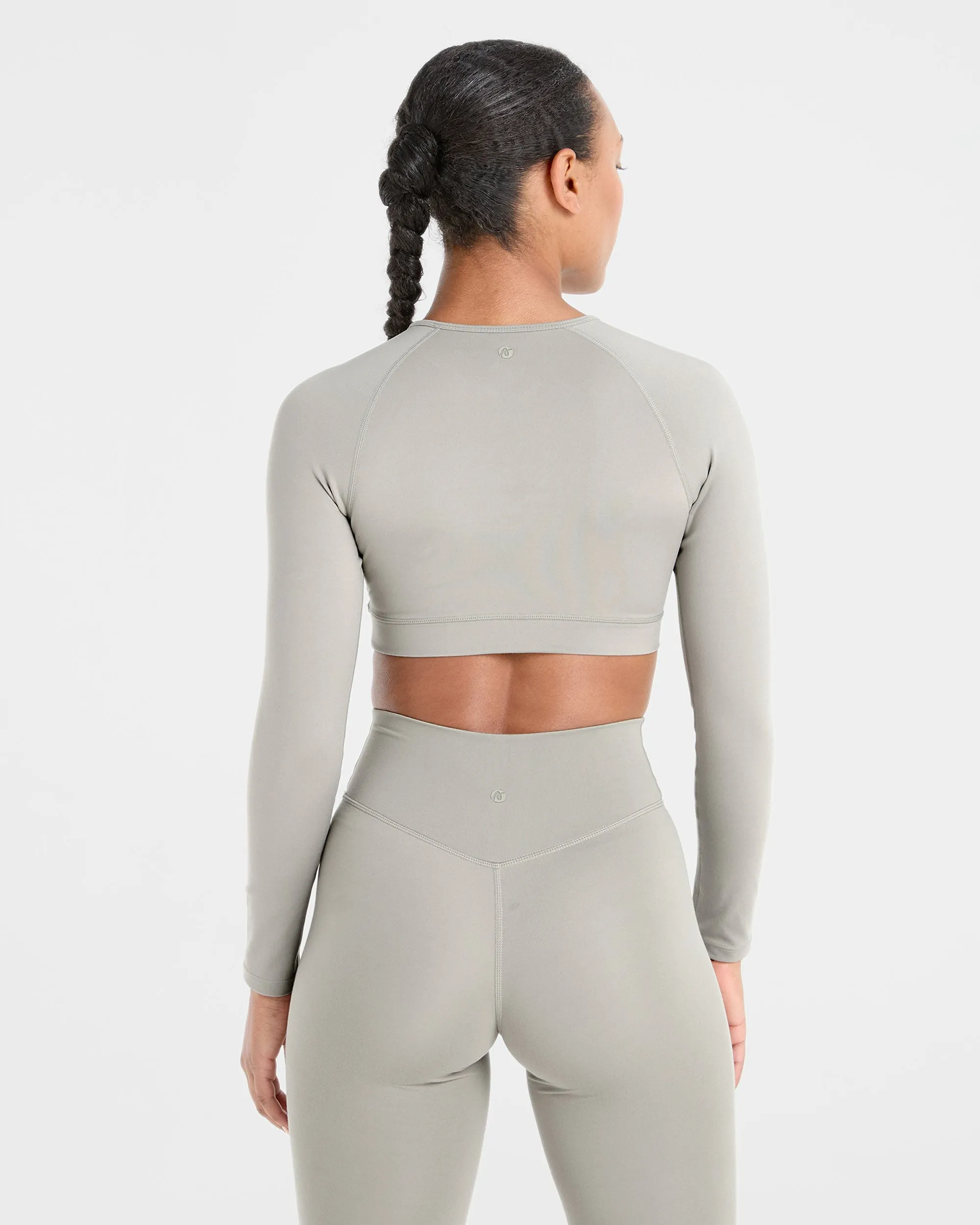 Staple Long Sleeve Crop Top - Washed Olive sold by AYBL product image thumbnail 2
