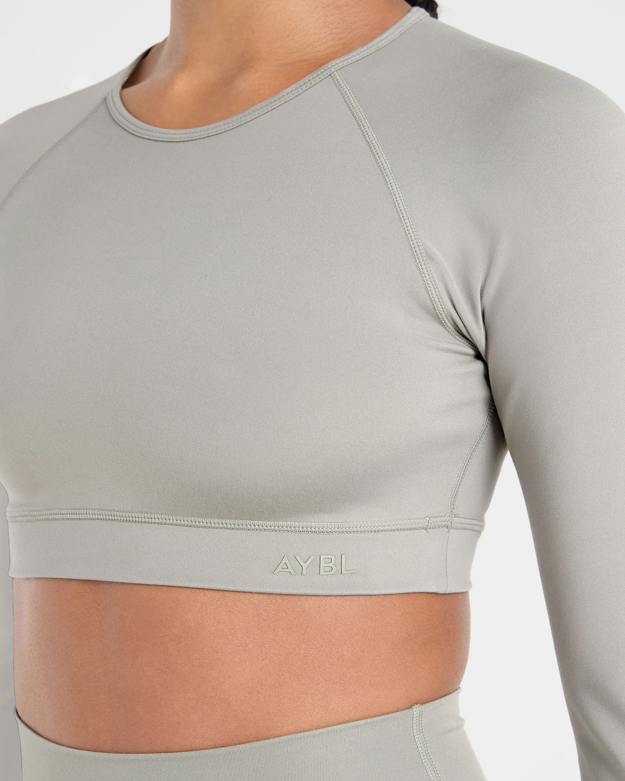 Staple Long Sleeve Crop Top - Washed Olive sold by AYBL product image thumbnail 5