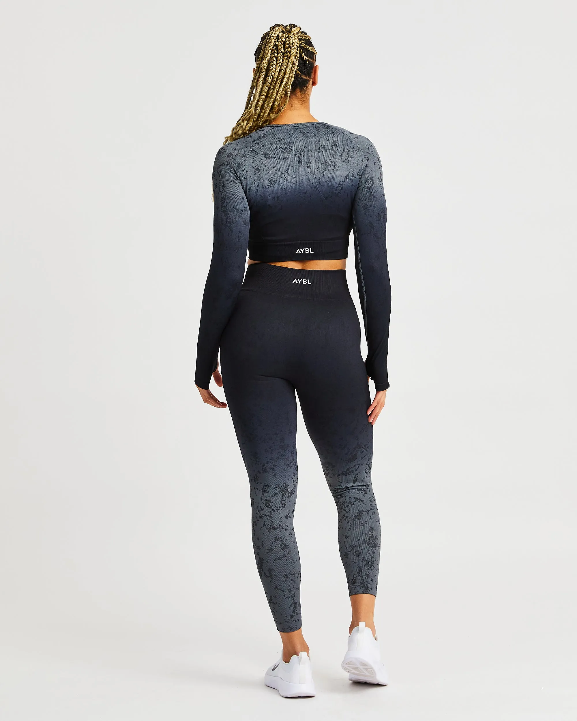 Flare Seamless Long Sleeve Crop Top - Black sold by AYBL product image thumbnail 4