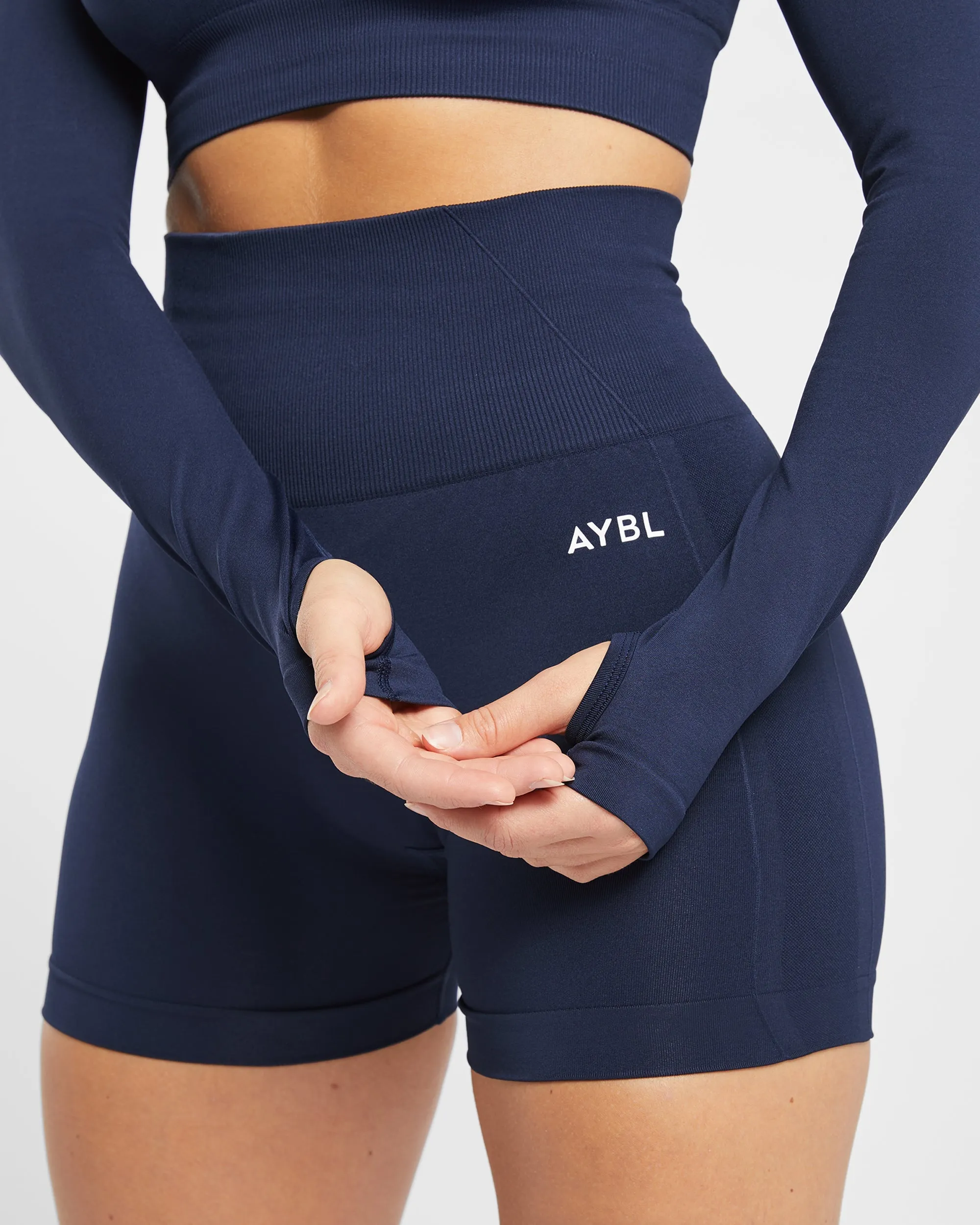Empower Seamless Long Sleeve Crop Top - Navy sold by AYBL product image thumbnail 5