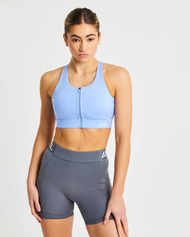 Sportive Zip Up Sports Bra - Blue sold by AYBL