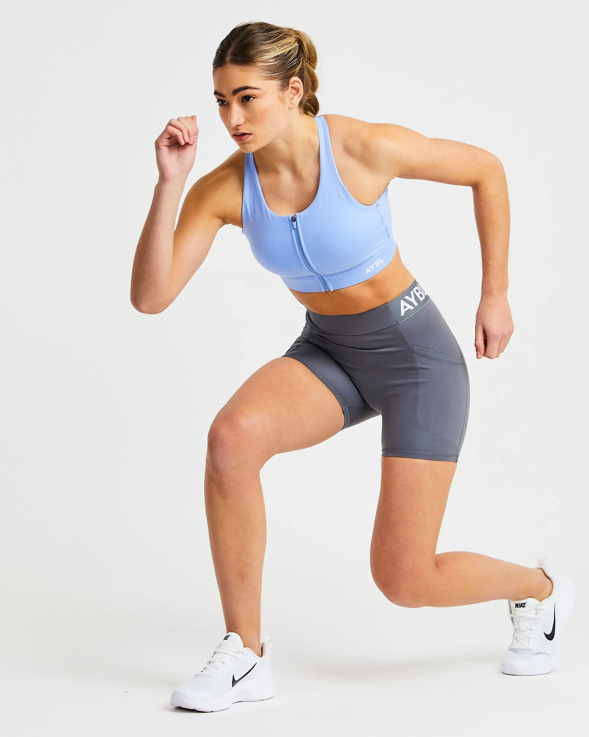 Sportive Zip Up Sports Bra - Blue sold by AYBL product image thumbnail 5