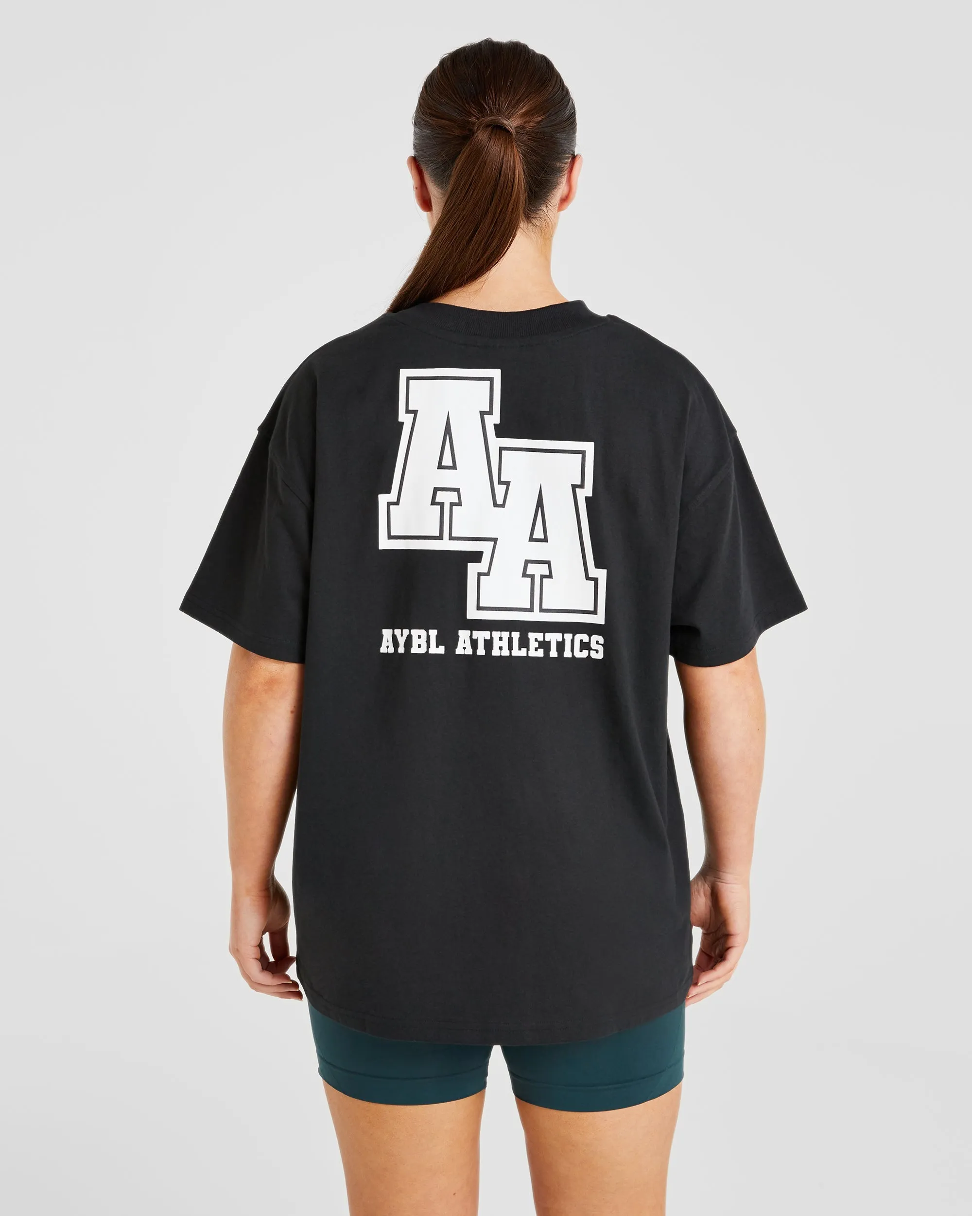 Athletics Slogan Oversized T Shirt - Black sold by AYBL