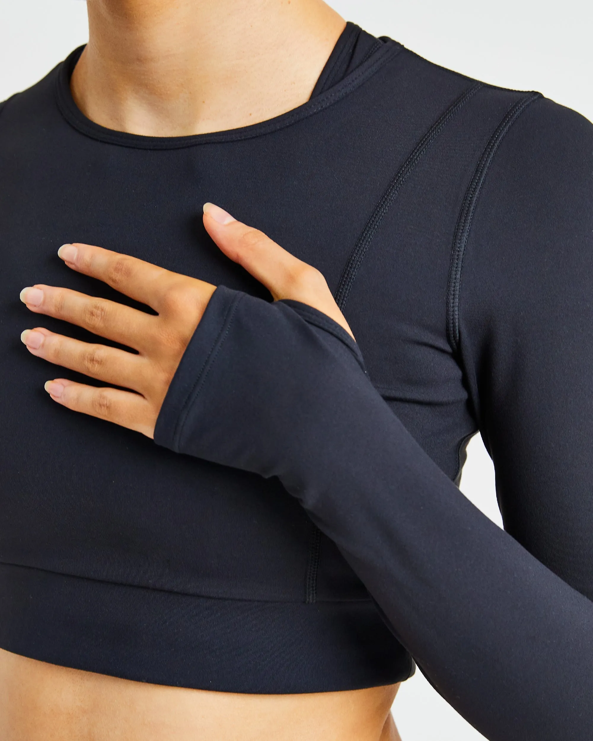 Pace Long Sleeve Crop Top - Black sold by AYBL product image thumbnail 5