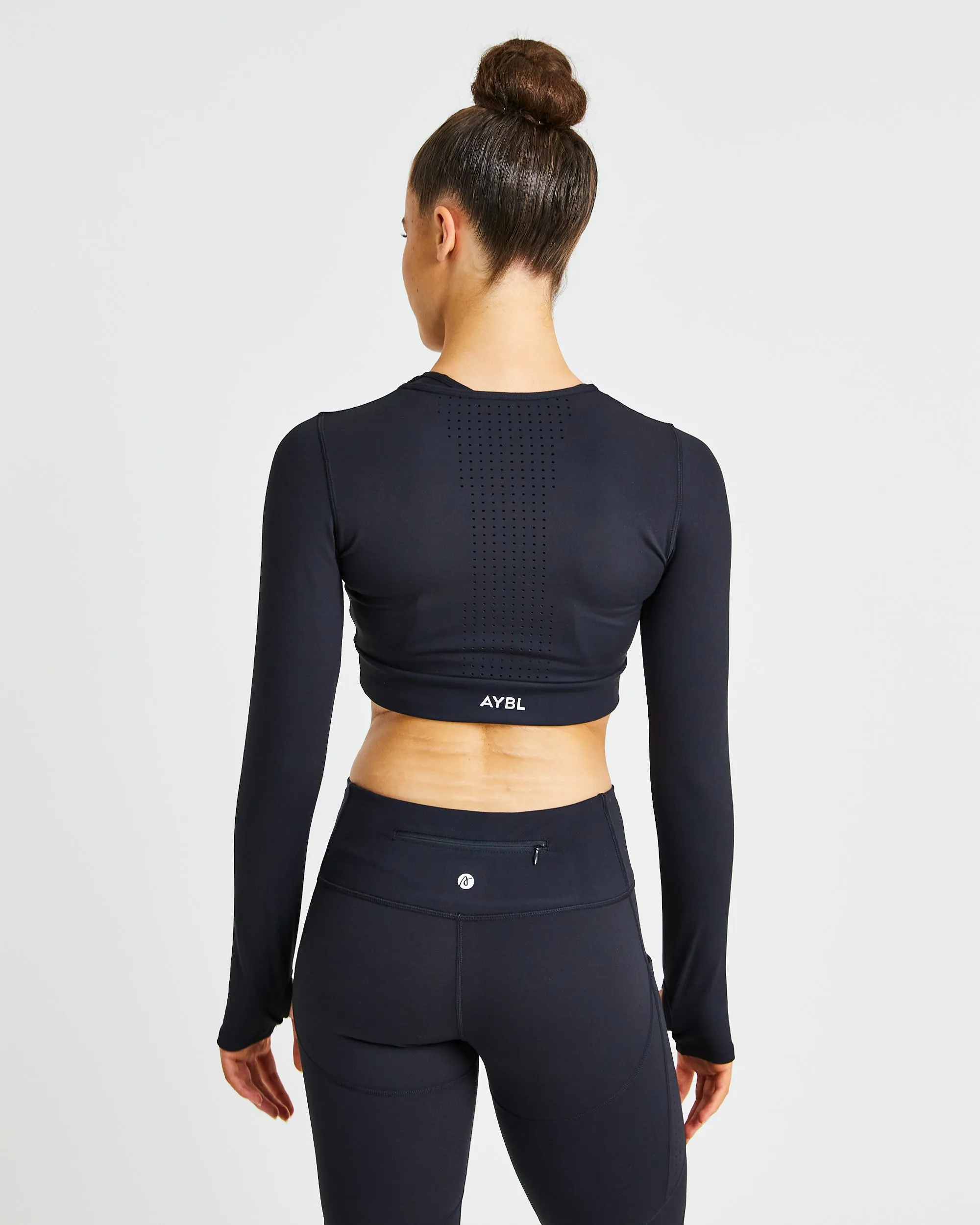 Pace Long Sleeve Crop Top - Black sold by AYBL product image thumbnail 2