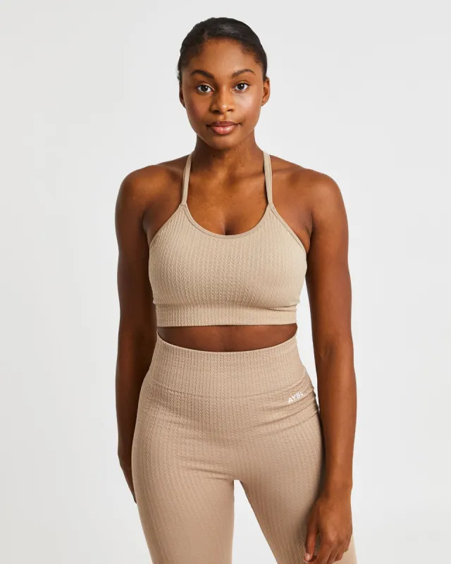 Luxe Seamless Sports Bra - Mocha sold by AYBL