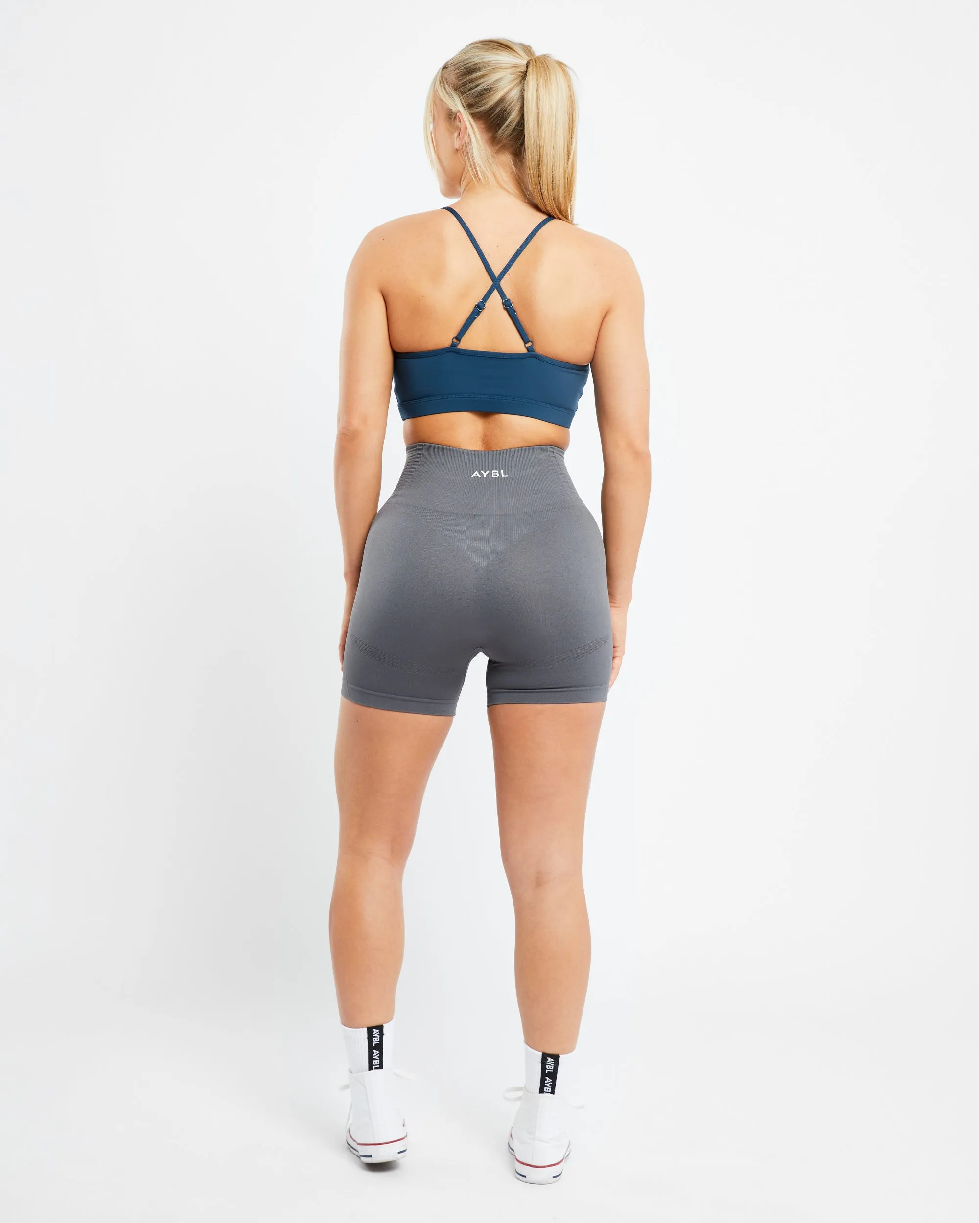 Essential V Neck Sports Bra - Marine Blue sold by AYBL product image thumbnail 4