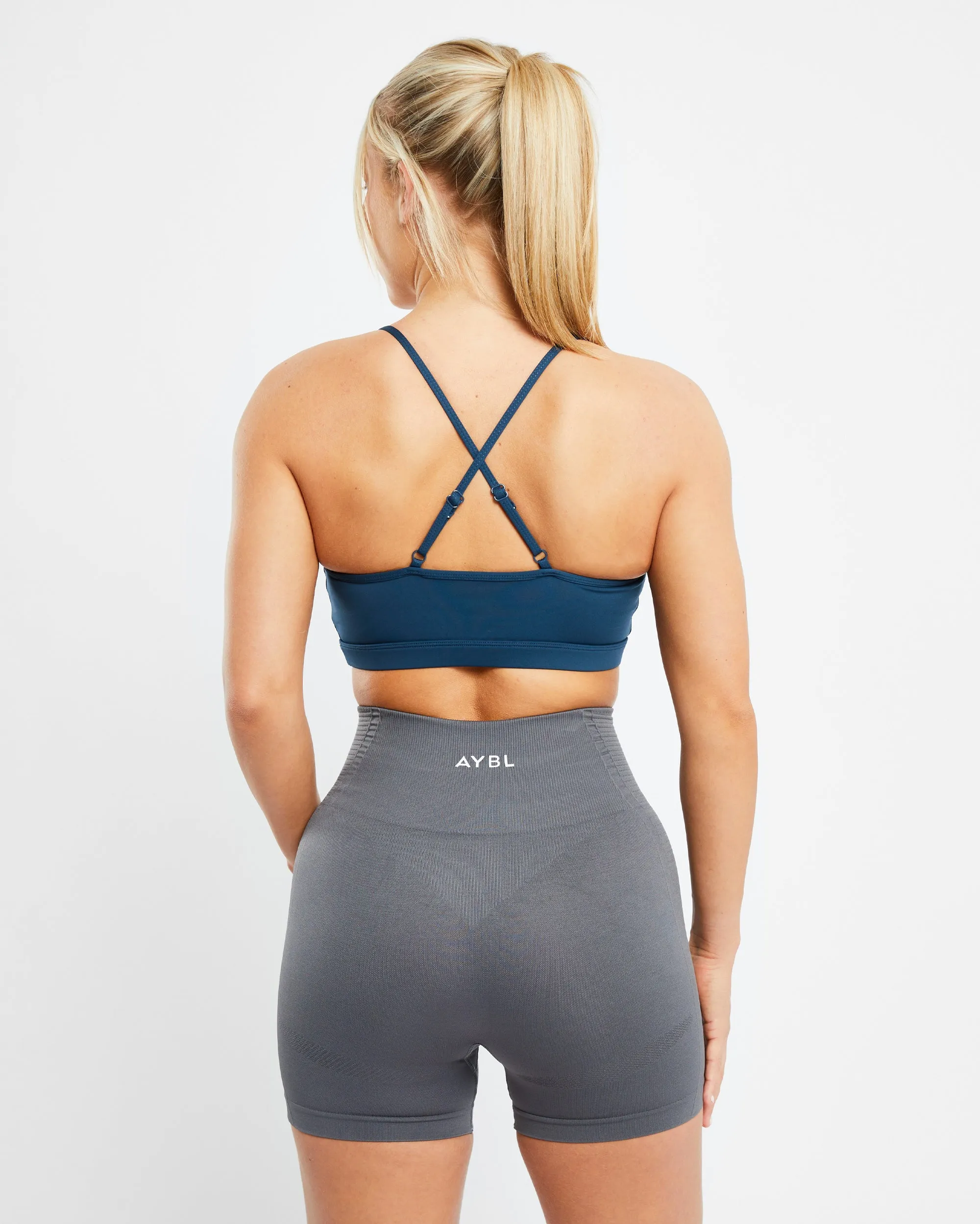 Essential V Neck Sports Bra - Marine Blue sold by AYBL product image thumbnail 2