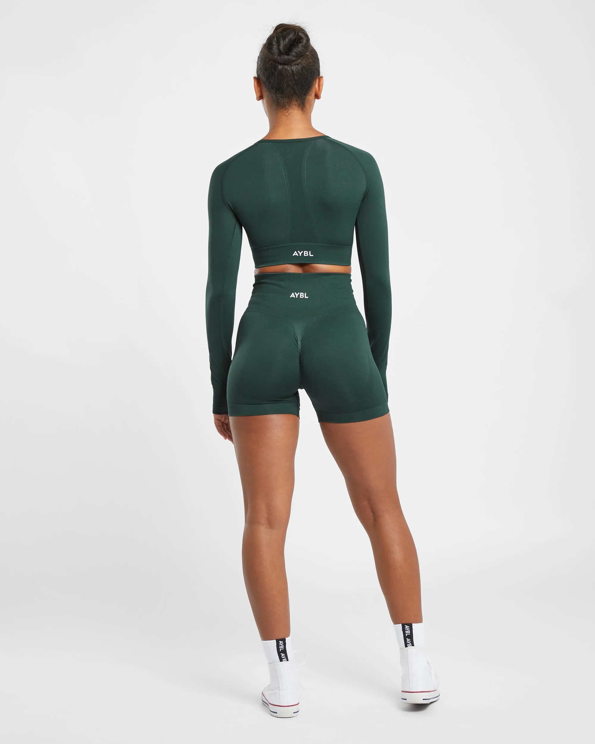 Empower Seamless Long Sleeve Crop Top - Dark Green sold by AYBL product image thumbnail 4