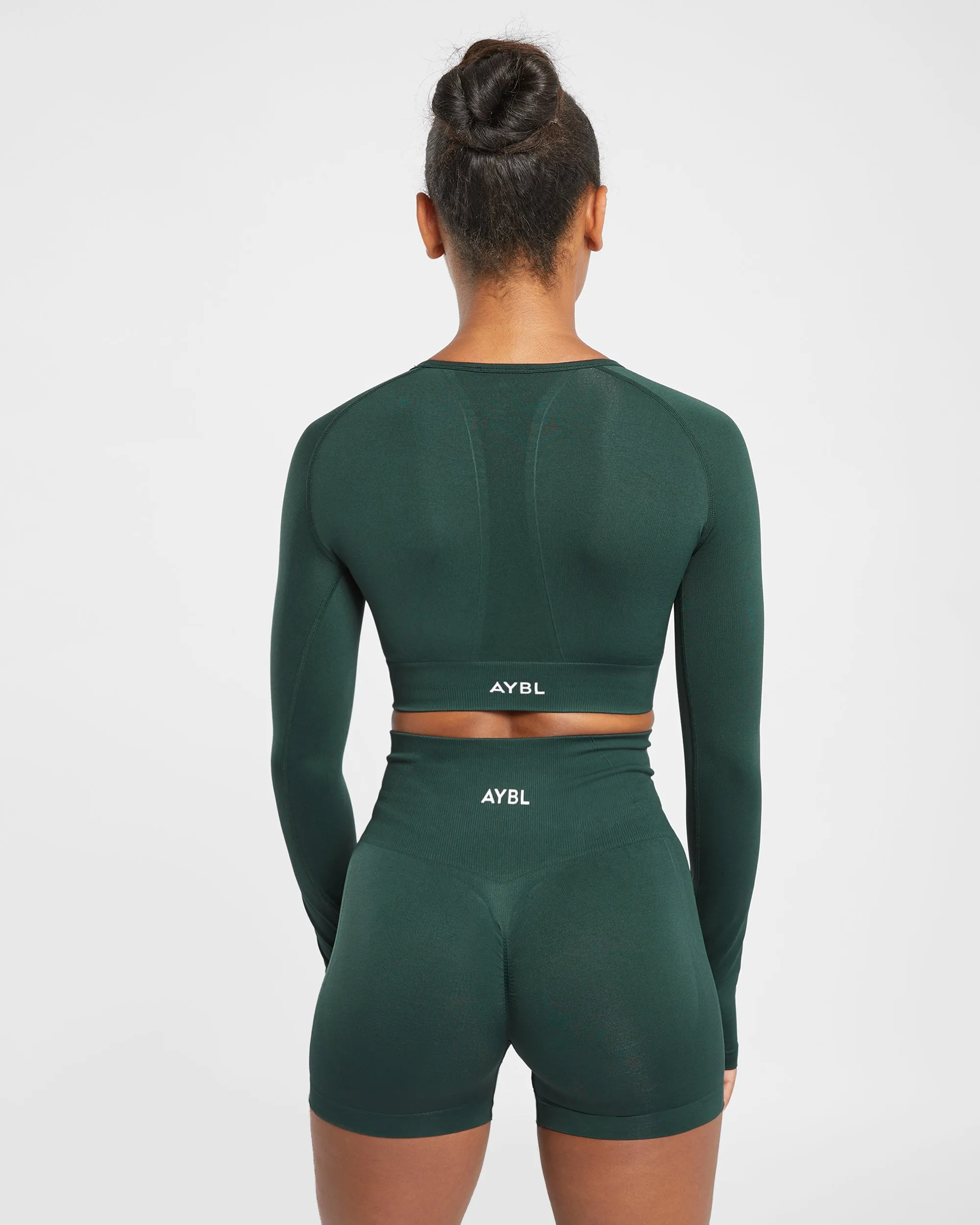 Empower Seamless Long Sleeve Crop Top - Dark Green sold by AYBL product image thumbnail 2
