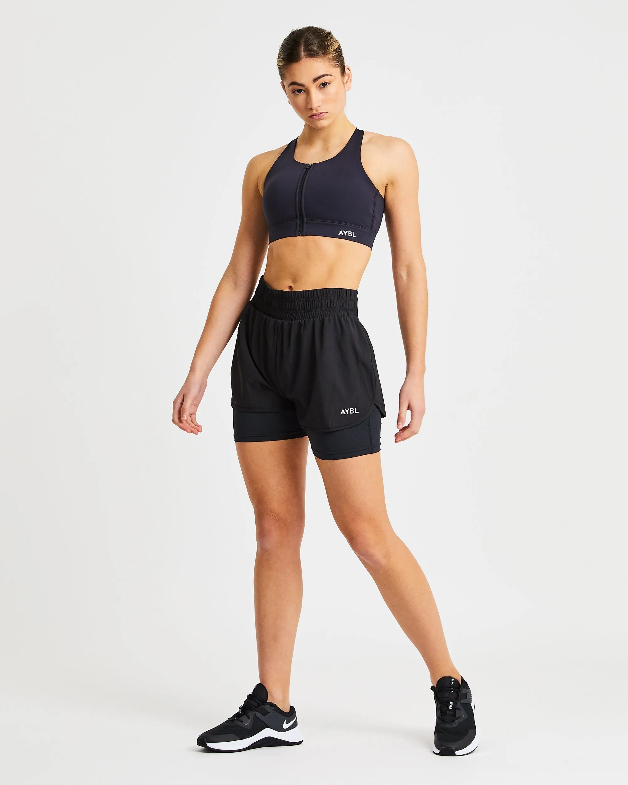 Sportive Zip Up Sports Bra - Black sold by AYBL product image thumbnail 3