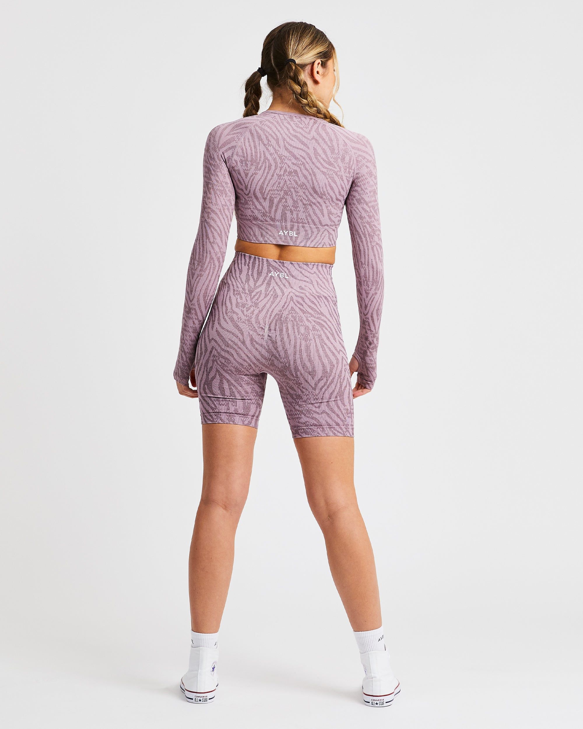 Evolve Animal Seamless Long Sleeve Crop Top - Mauve Lilac sold by AYBL product image thumbnail 4