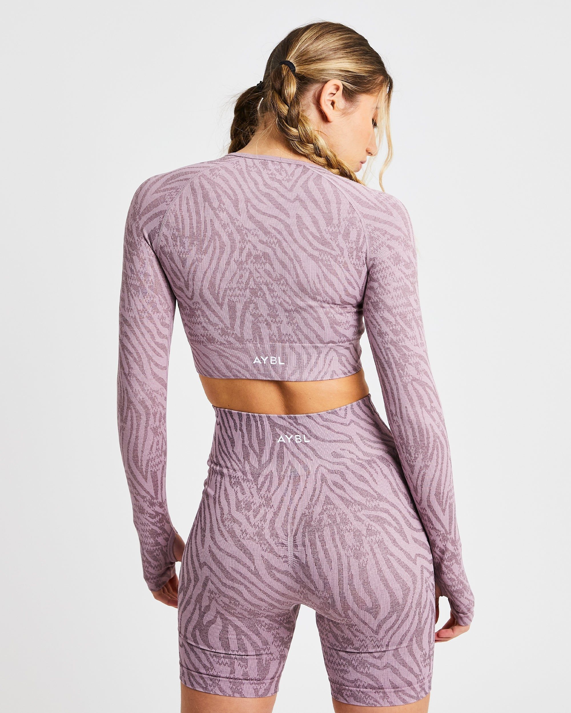 Evolve Animal Seamless Long Sleeve Crop Top - Mauve Lilac sold by AYBL product image thumbnail 2
