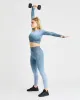 Pulse Ombré Seamless Long Sleeve Crop Top - Teal sold by AYBL