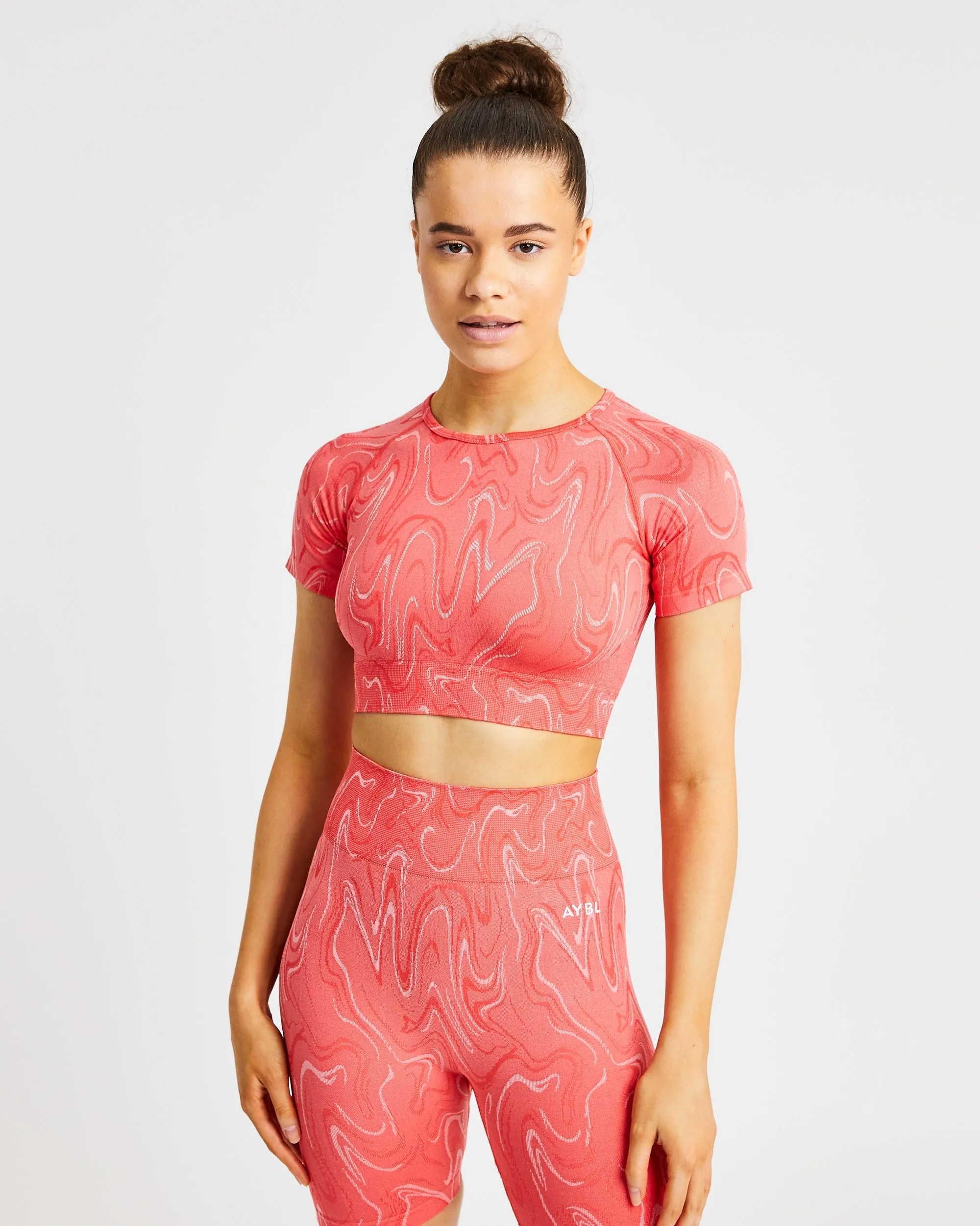 Velocity Seamless Crop Top - Coral sold by AYBL