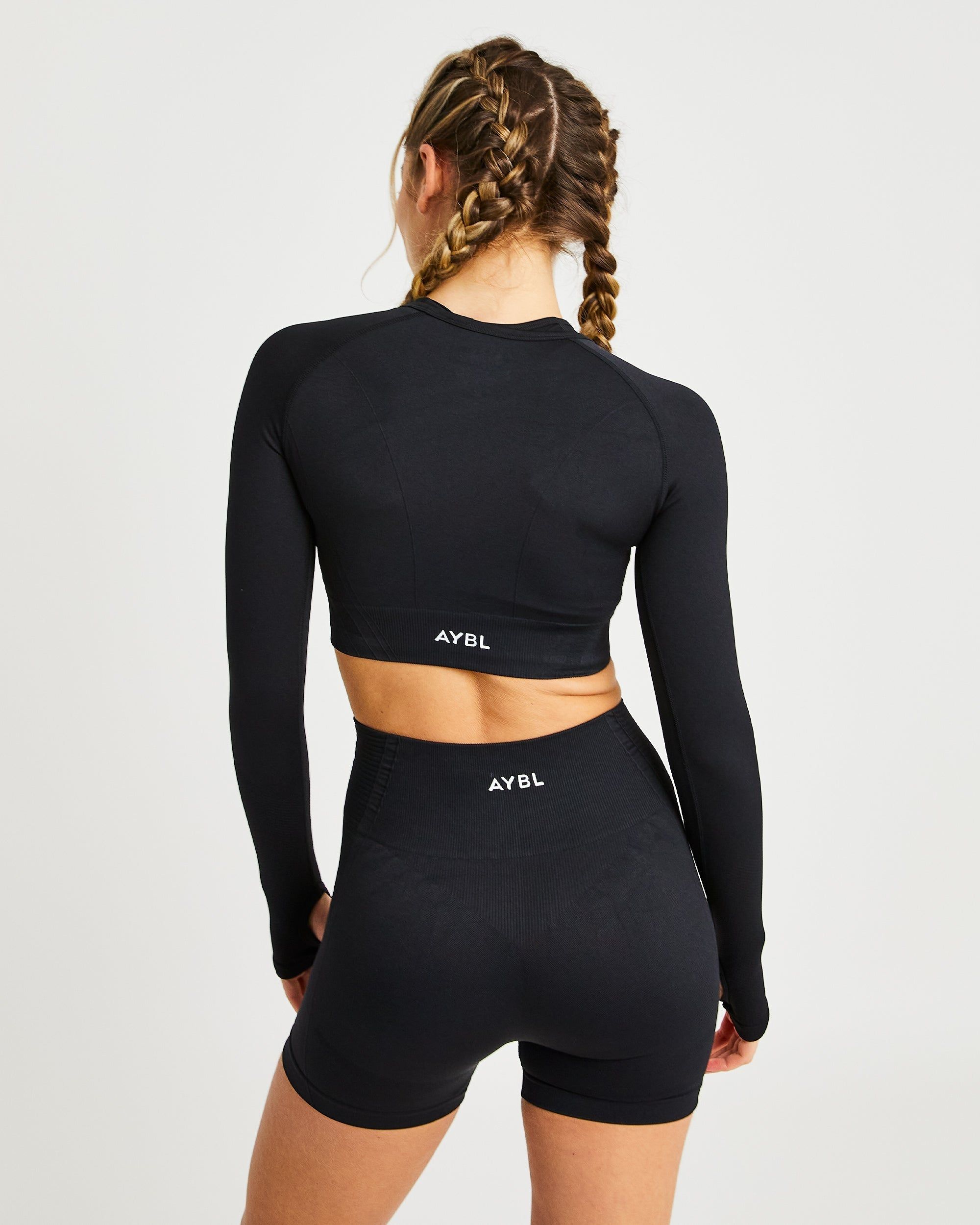 Balance V2 Seamless Long Sleeve Crop Top - Black sold by AYBL product image thumbnail 2