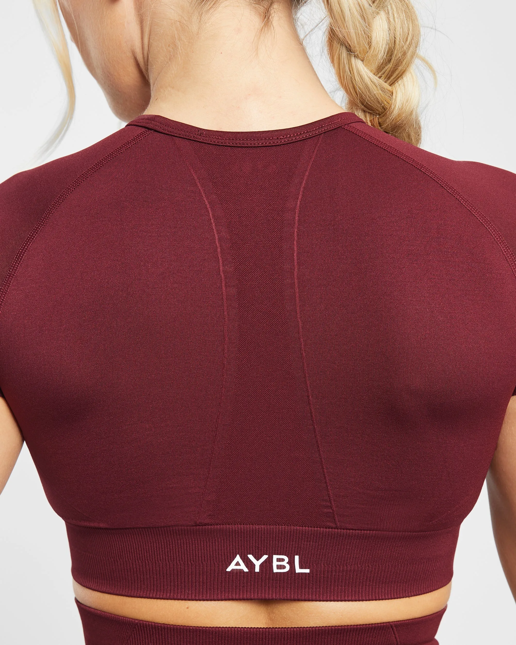 Empower Seamless Crop Top - Red Wine sold by AYBL product image thumbnail 4