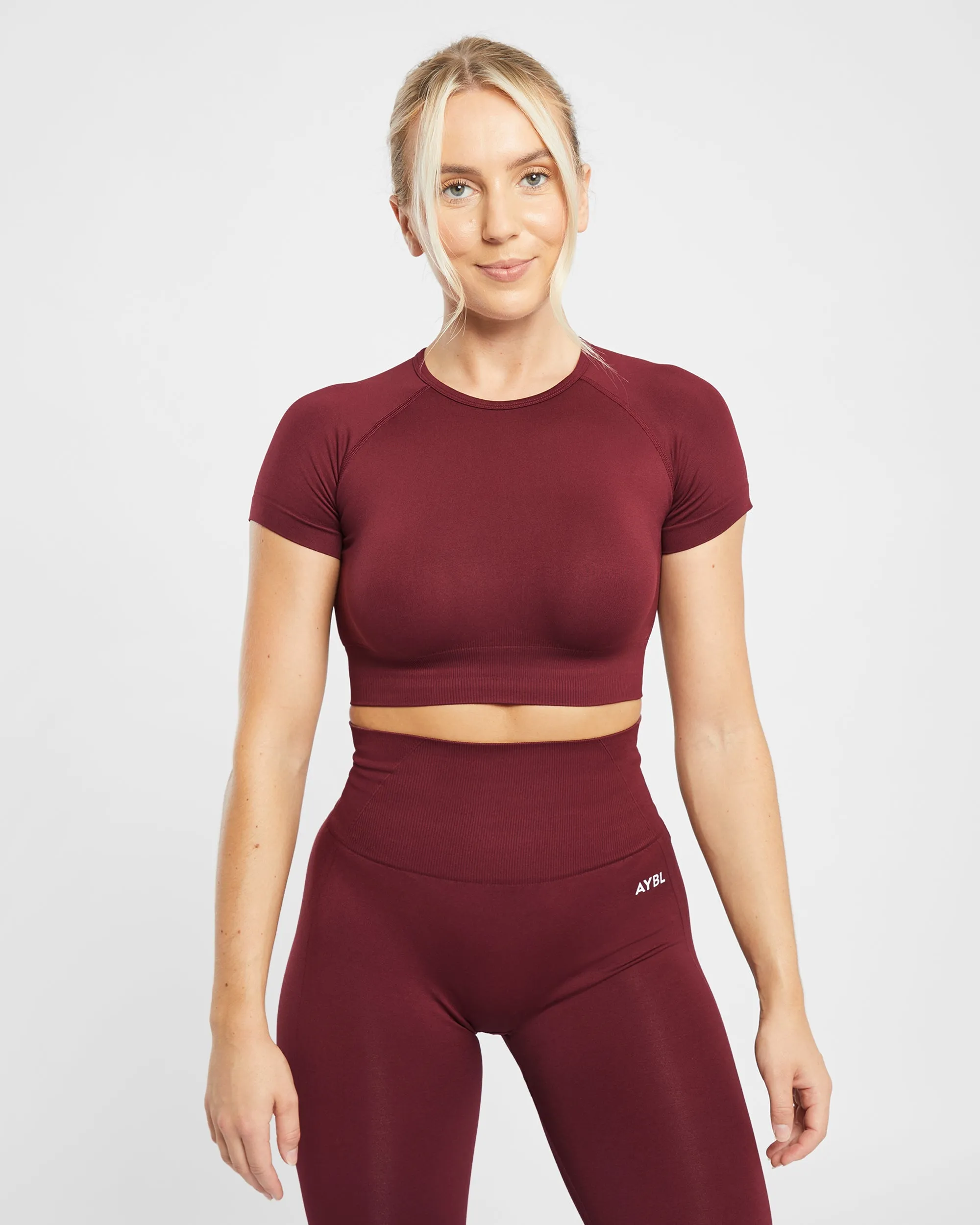 Empower Seamless Crop Top - Red Wine sold by AYBL