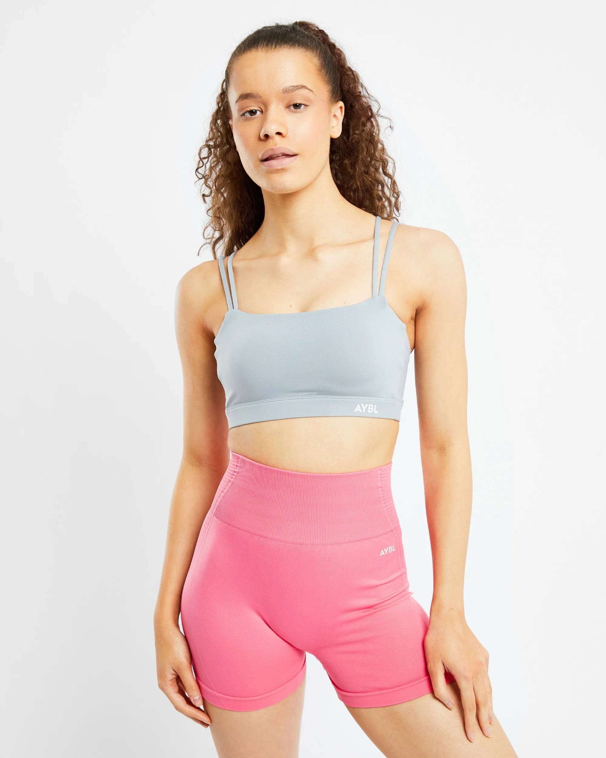 Essential Bandeau Sports Bra - Pebble Grey sold by AYBL