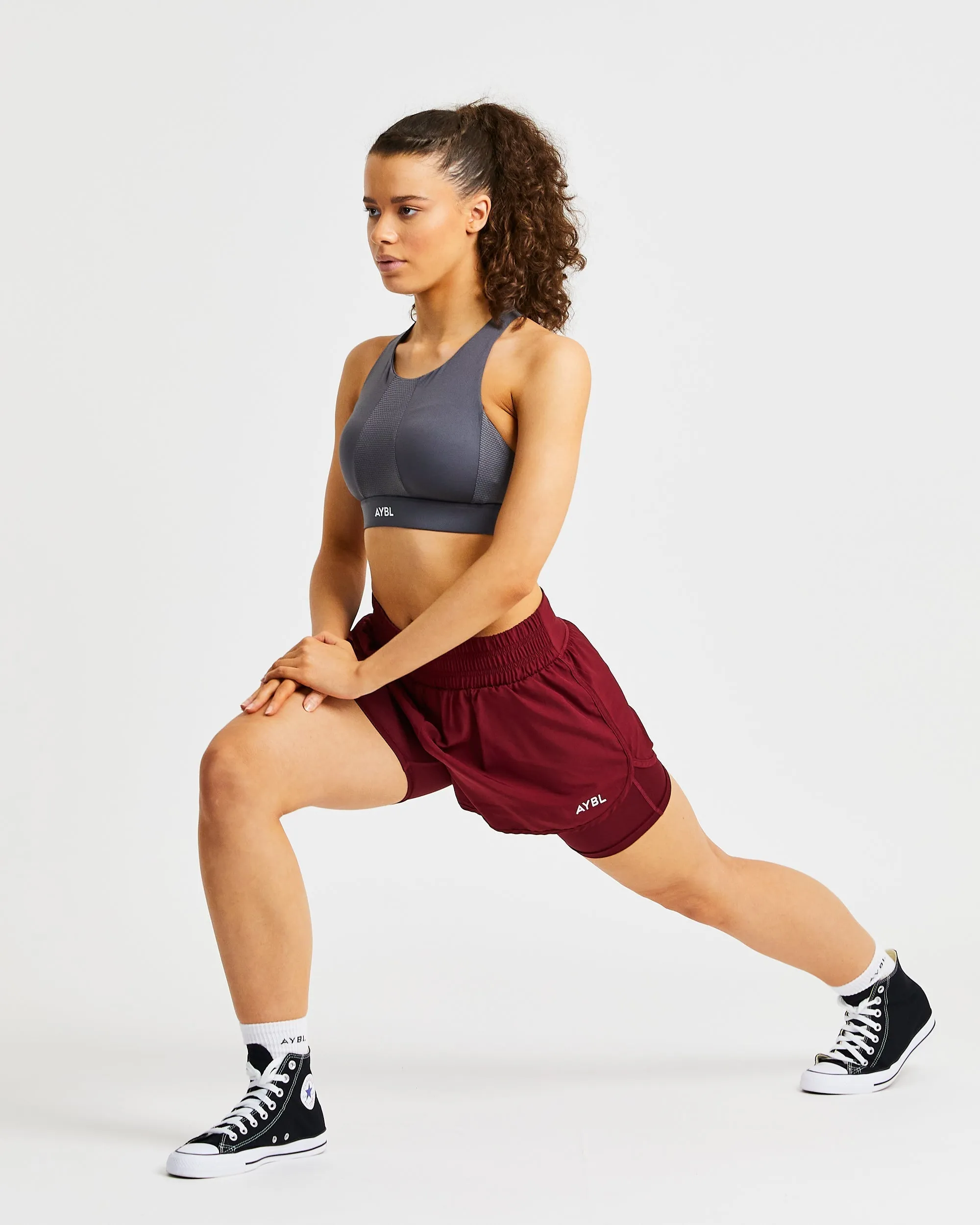 Sportive High Neck Sports Bra - Charcoal sold by AYBL product image thumbnail 5