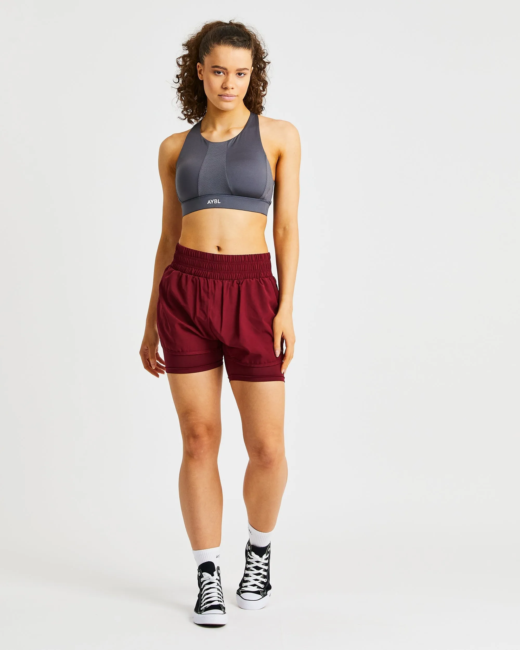 Sportive High Neck Sports Bra - Charcoal sold by AYBL product image thumbnail 3