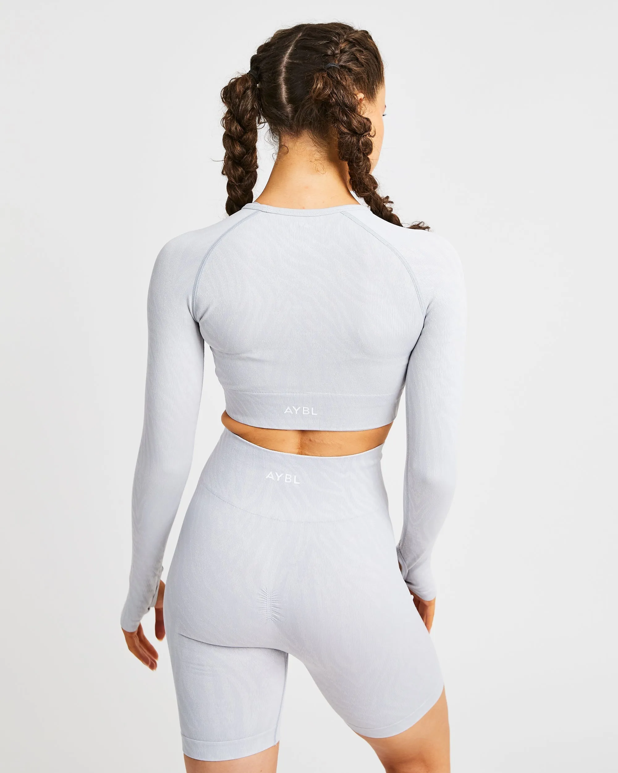 Evolve Animal Seamless Long Sleeve Crop Top - Light Grey sold by AYBL product image thumbnail 2