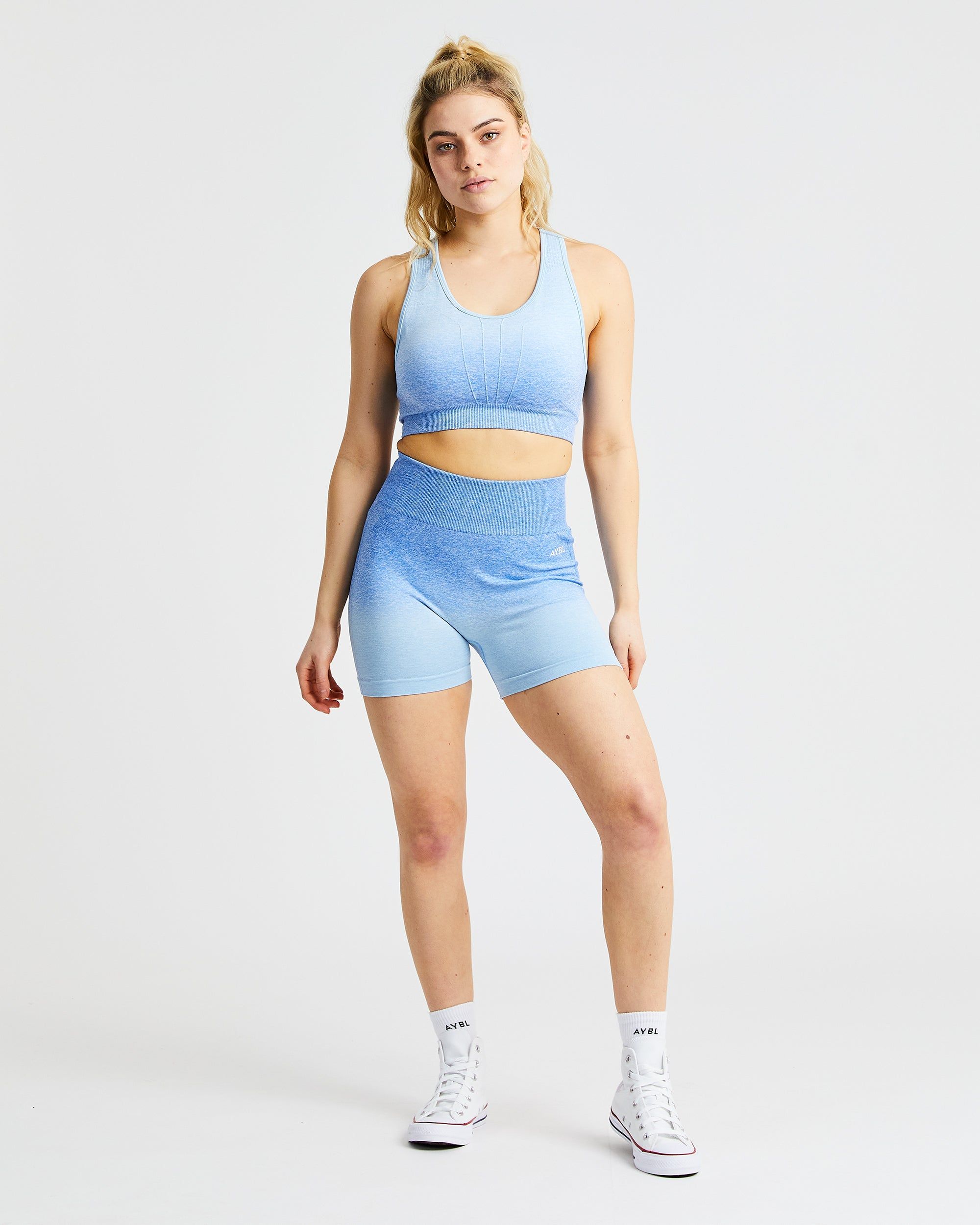 Pulse Ombré Seamless Shorts - Sky Blue sold by AYBL product image thumbnail 3