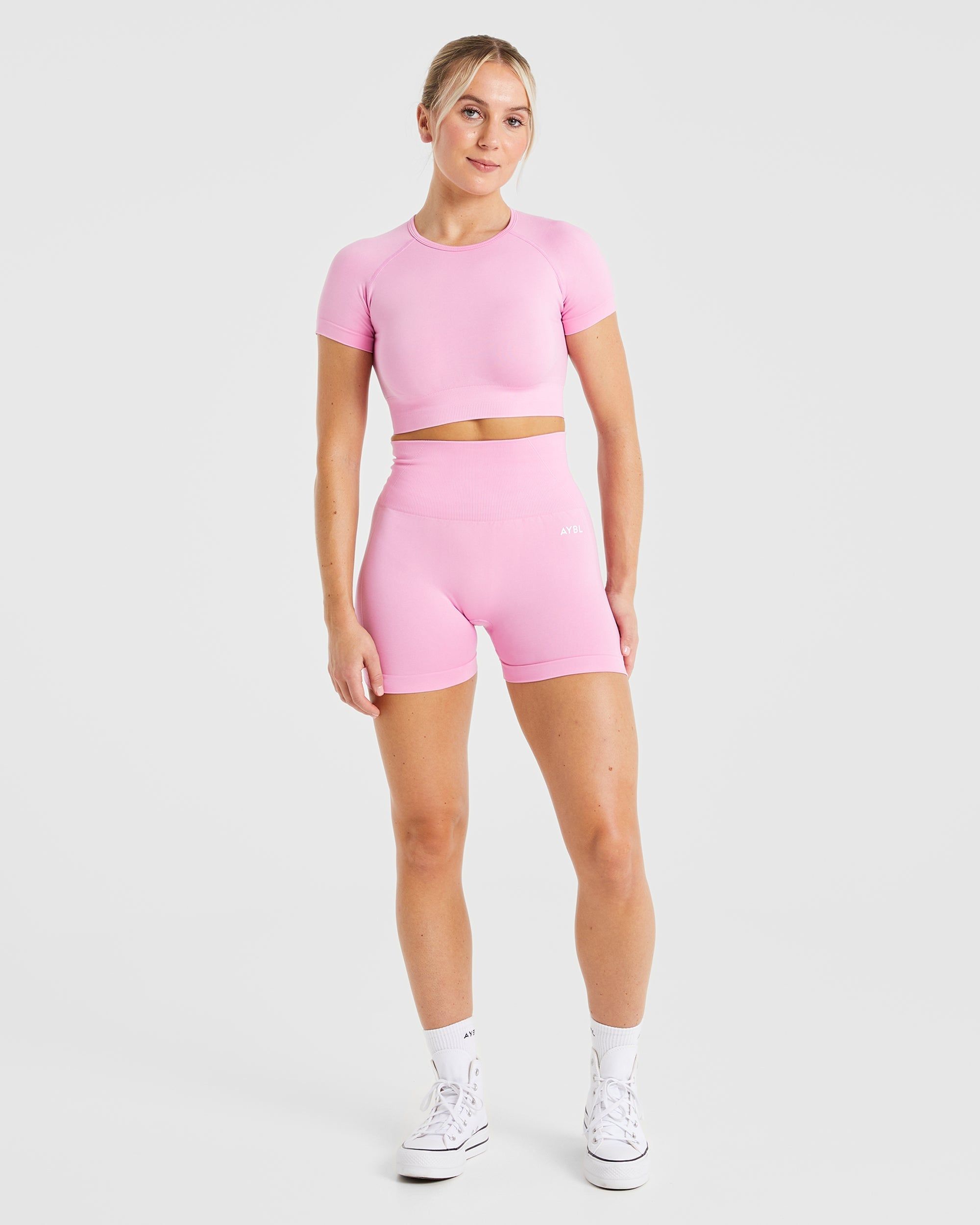 Empower Seamless Crop Top - Baby Pink sold by AYBL product image thumbnail 3