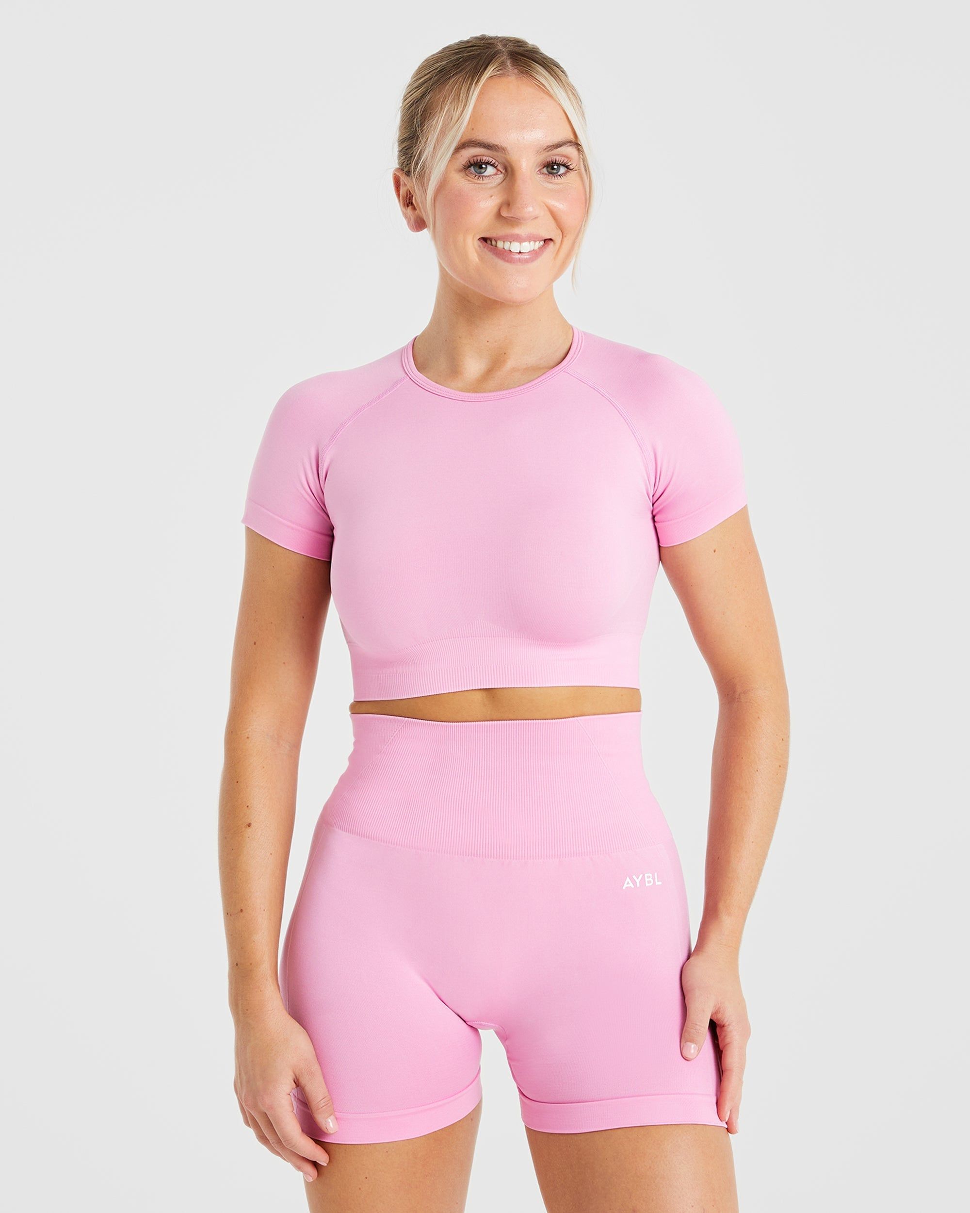 Empower Seamless Crop Top - Baby Pink sold by AYBL