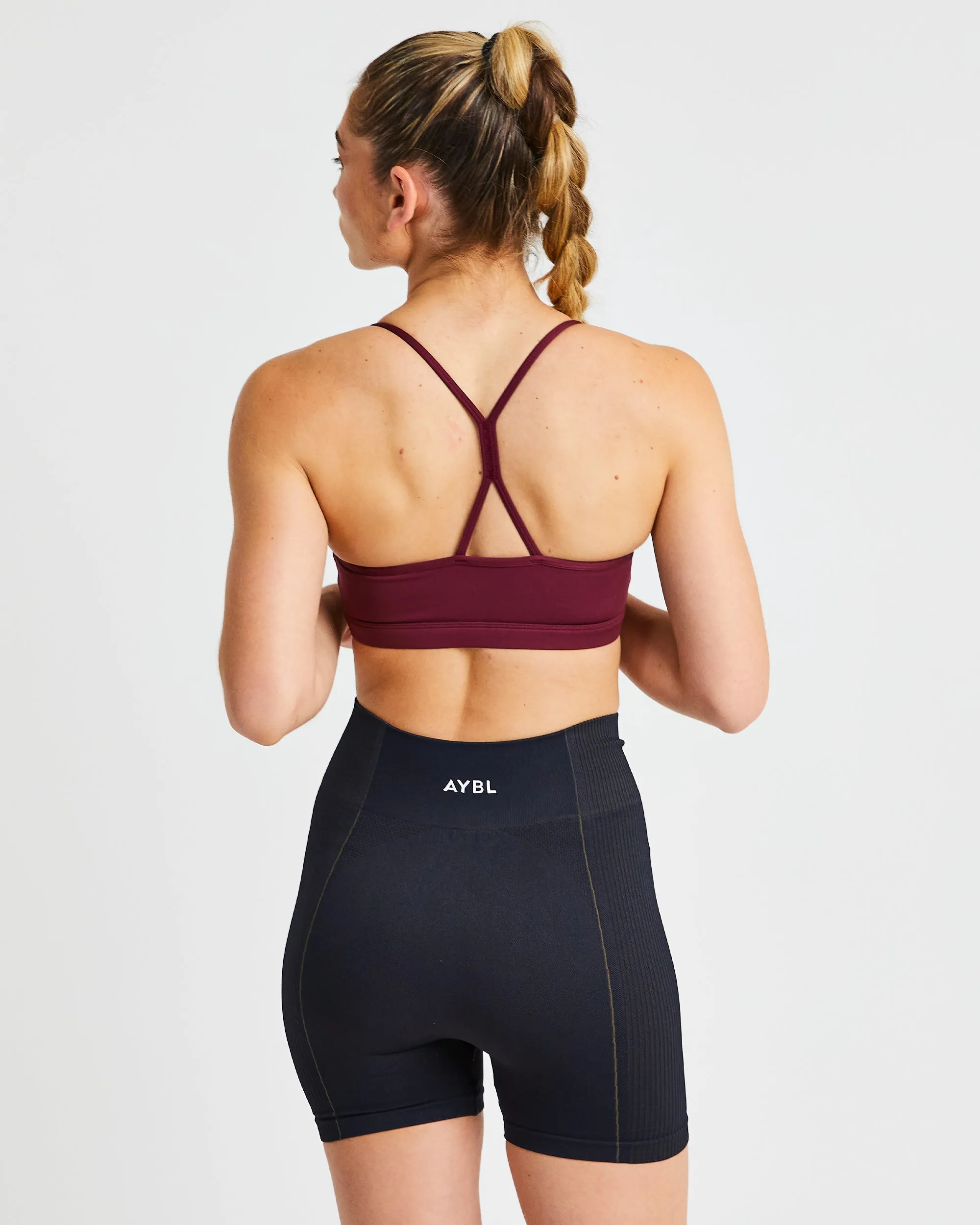 Essential Ruched Sports Bra - Burgundy sold by AYBL product image thumbnail 2