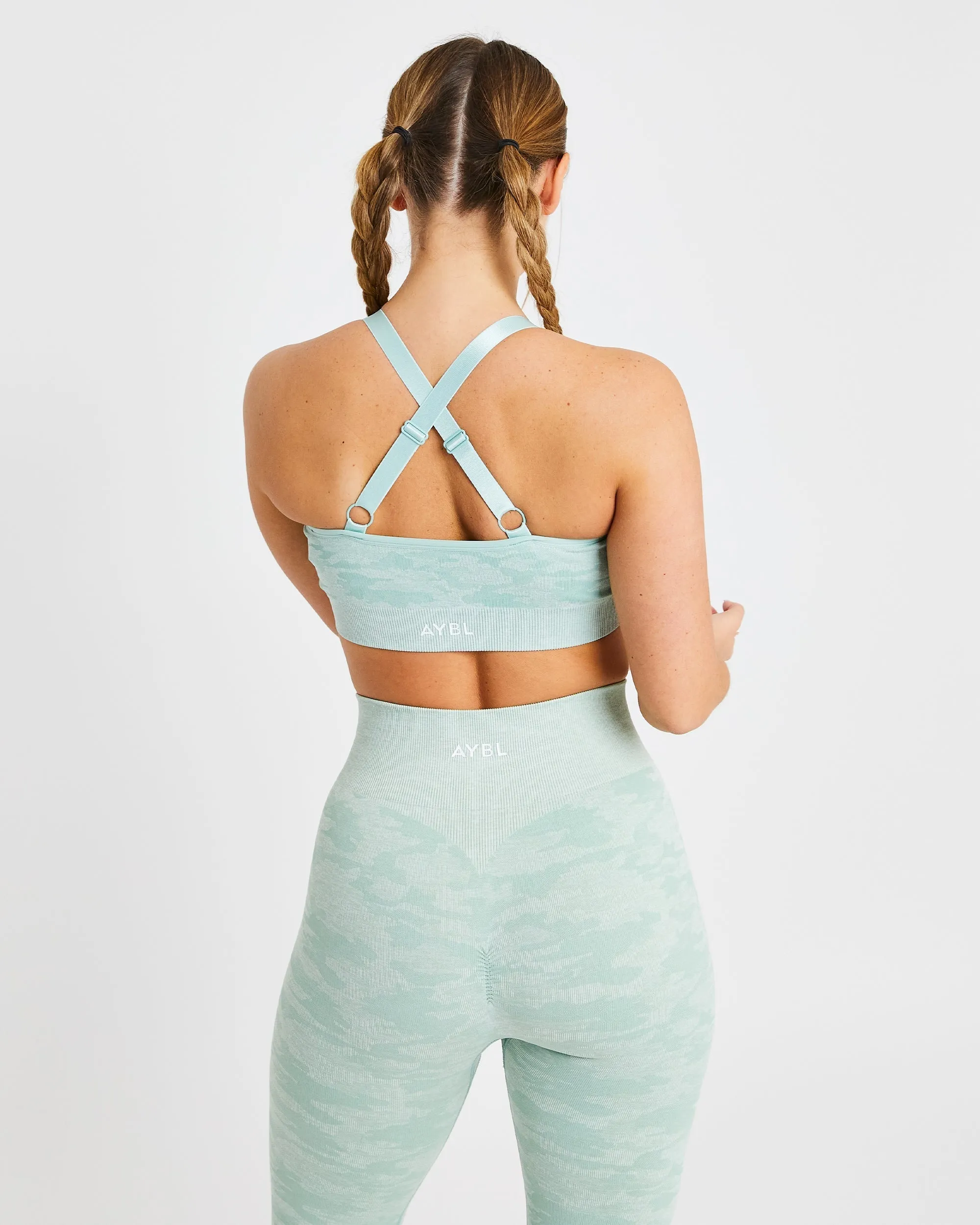 Evolve Camo Seamless Sports Bra - Green sold by AYBL product image thumbnail 2