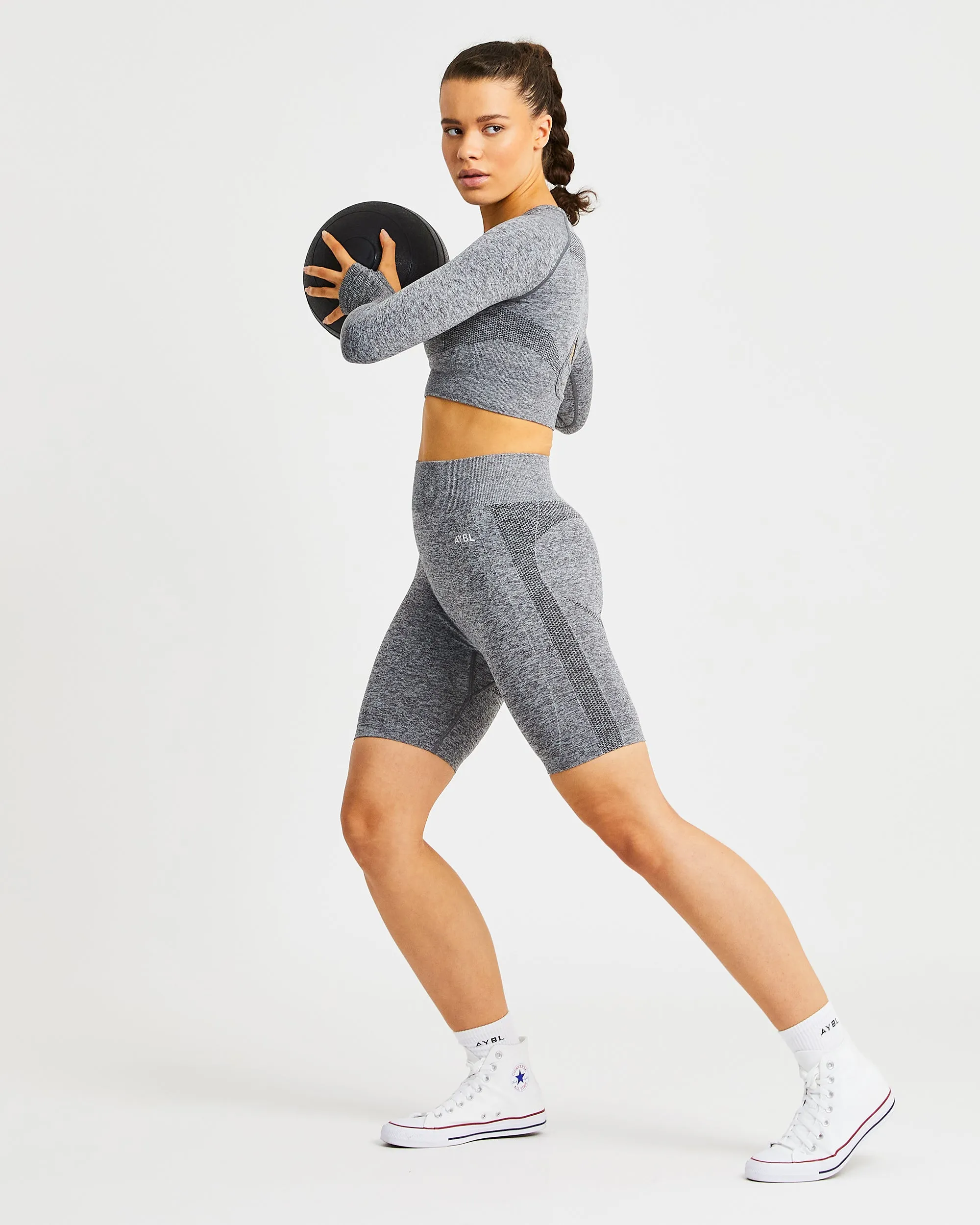 Motion Seamless Cycling Shorts - Grey Marl sold by AYBL product image thumbnail 5