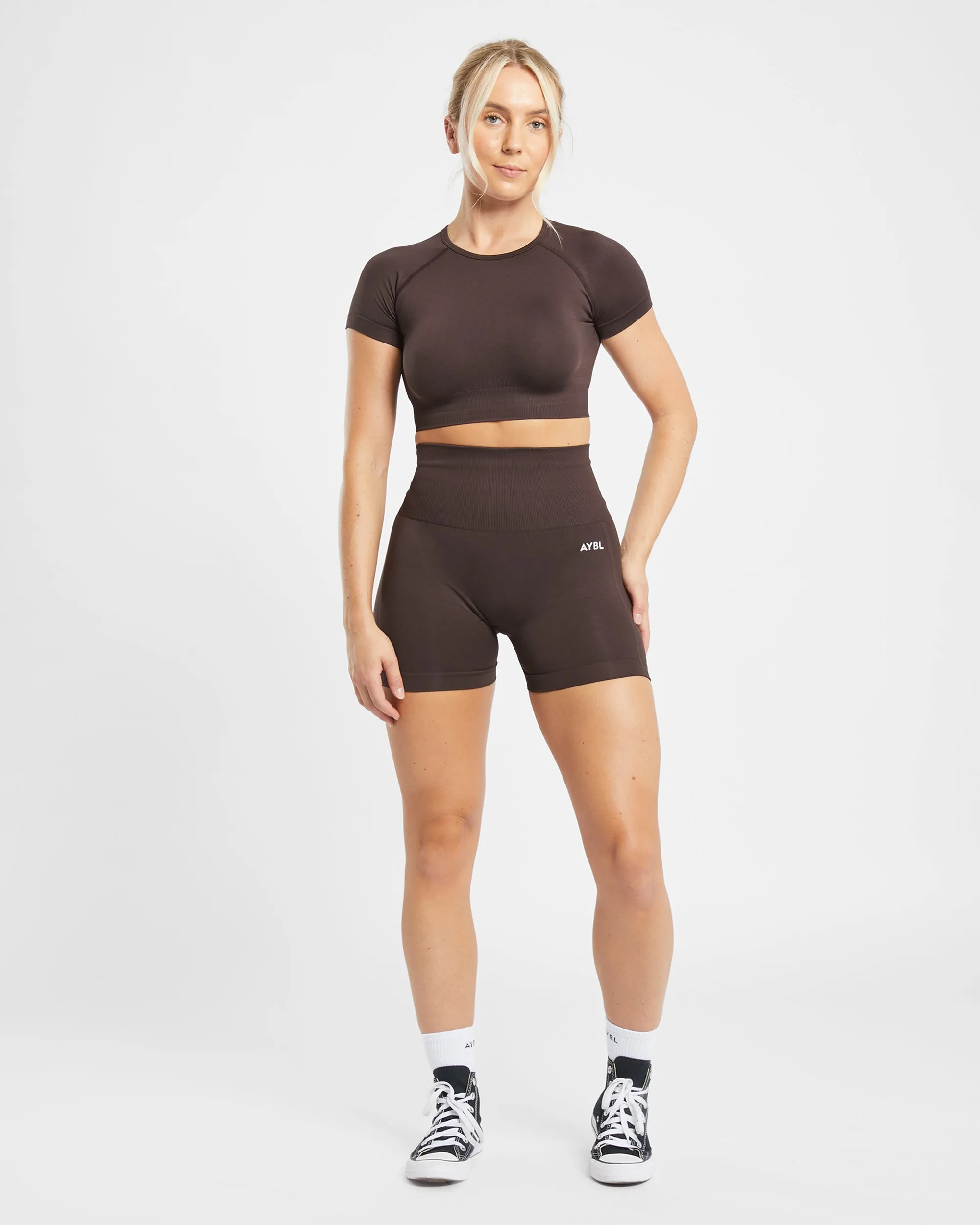 Empower Seamless Crop Top - Cocoa Brown sold by AYBL product image thumbnail 3