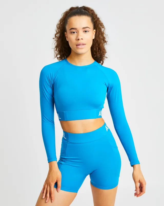 Training Long Sleeve Crop Top - Aqua sold by AYBL
