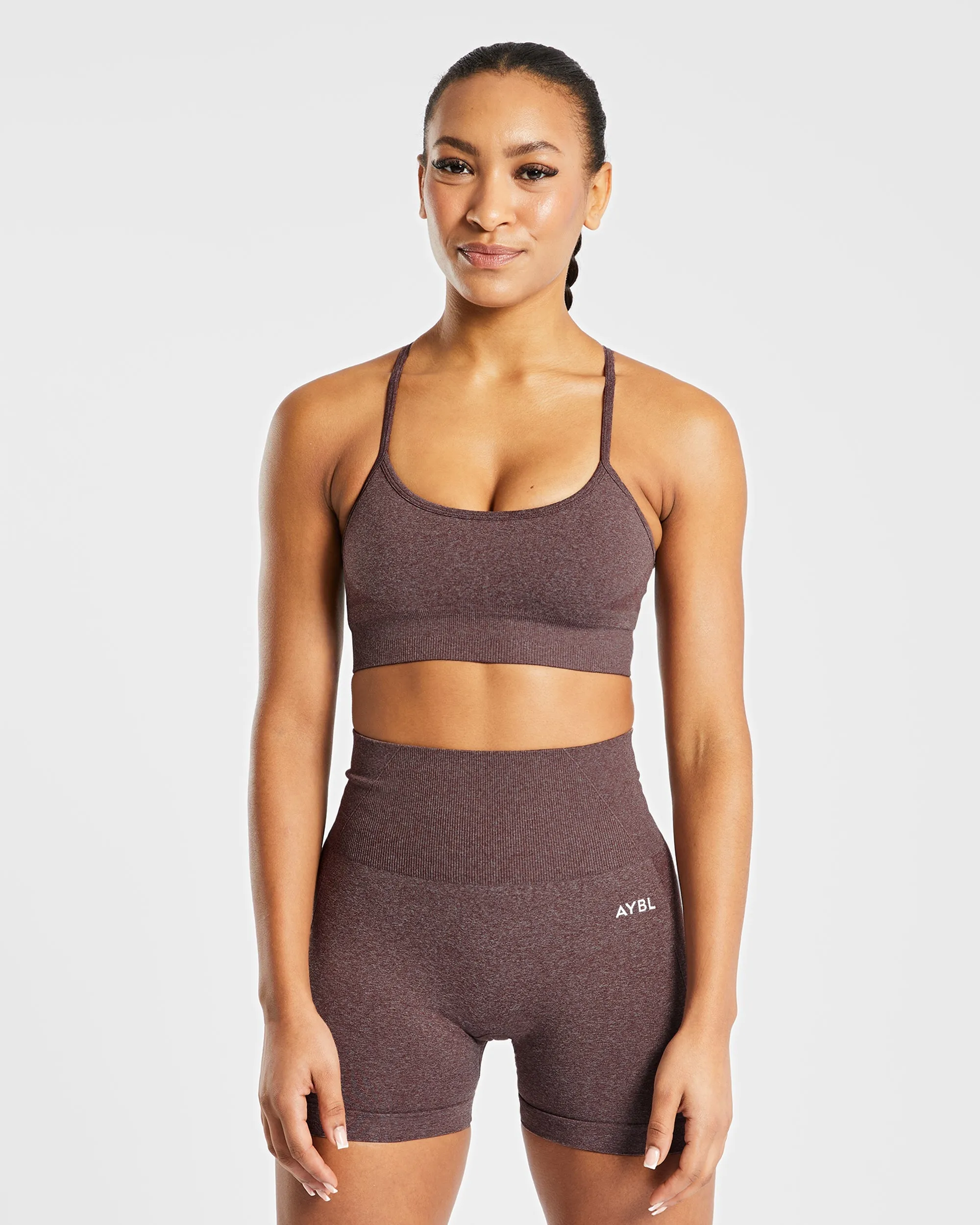 Empower Seamless Sports Bra - Brown Marl sold by AYBL