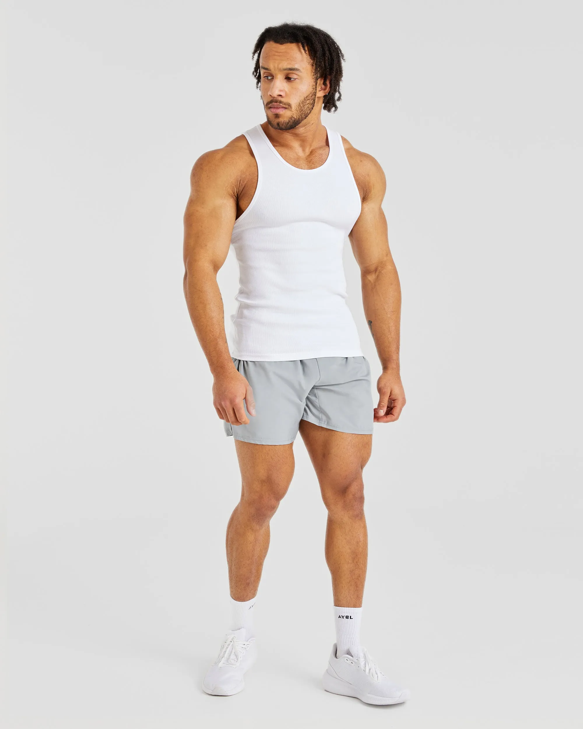 Muscle Ribbed Tank - White sold by AYBL product image thumbnail 3