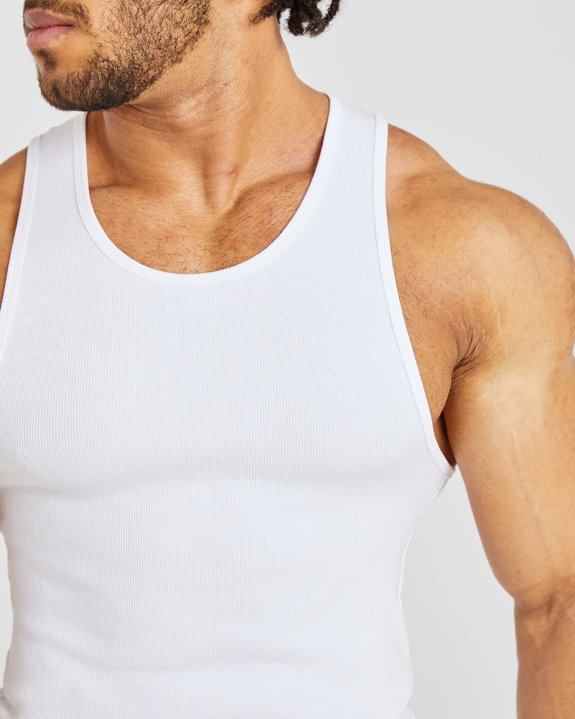 Muscle Ribbed Tank - White sold by AYBL product image thumbnail 5