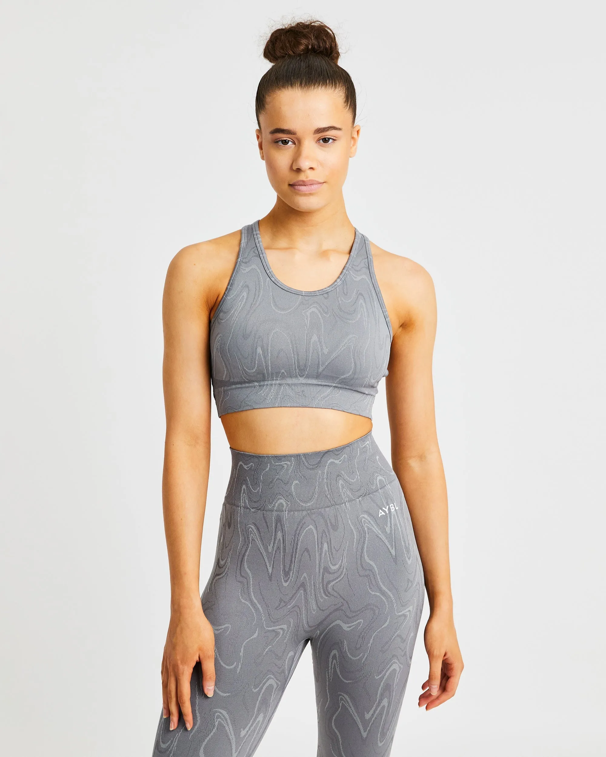 Velocity Seamless Sports Bra - Grey sold by AYBL