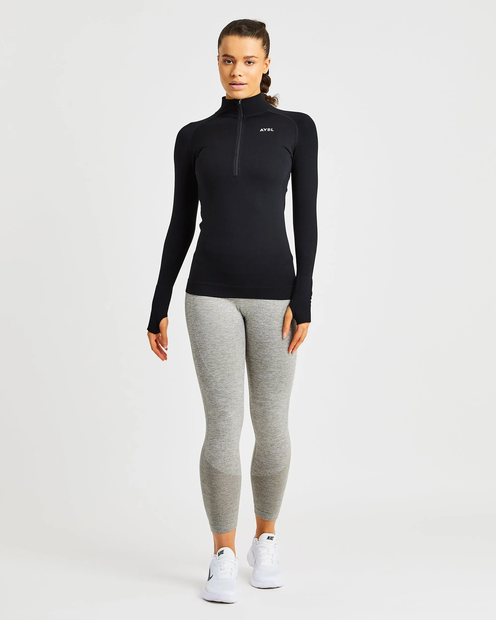 Motion Seamless 1/2 Zip Pullover - Black sold by AYBL product image thumbnail 3