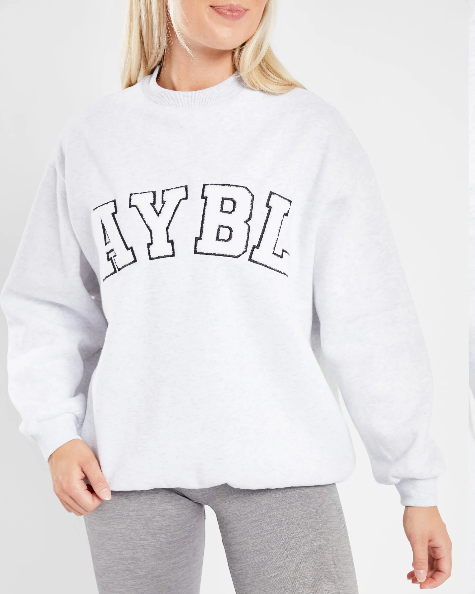 Varsity Oversized Sweatshirt - Heather Grey sold by AYBL product image thumbnail 5