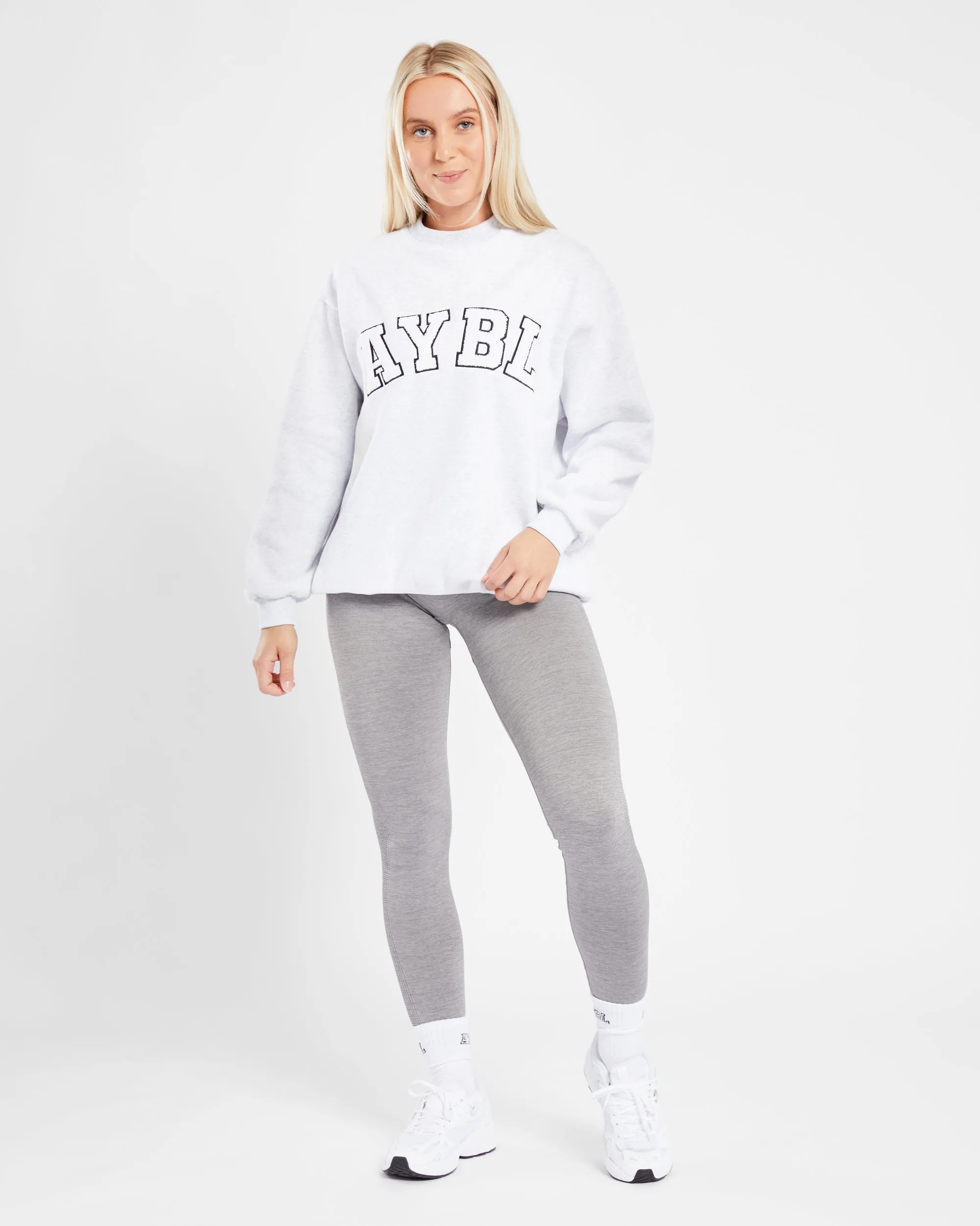 Varsity Oversized Sweatshirt - Heather Grey sold by AYBL product image thumbnail 3