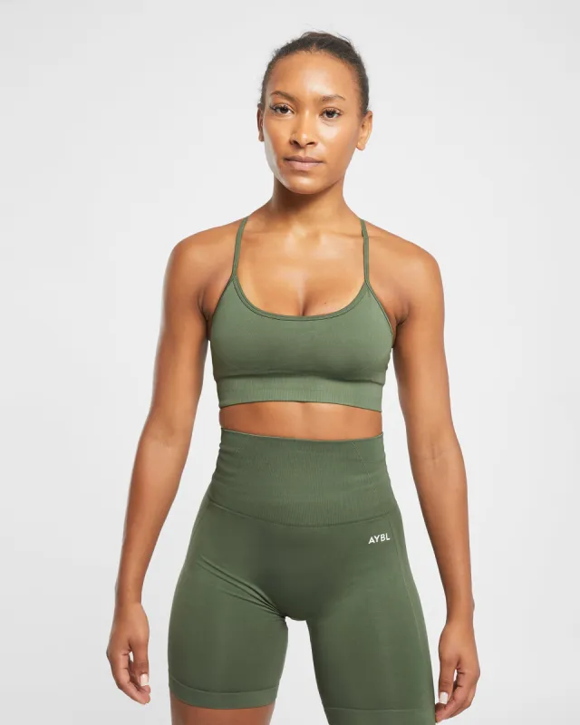 Empower Seamless Sports Bra - Khaki Green sold by AYBL
