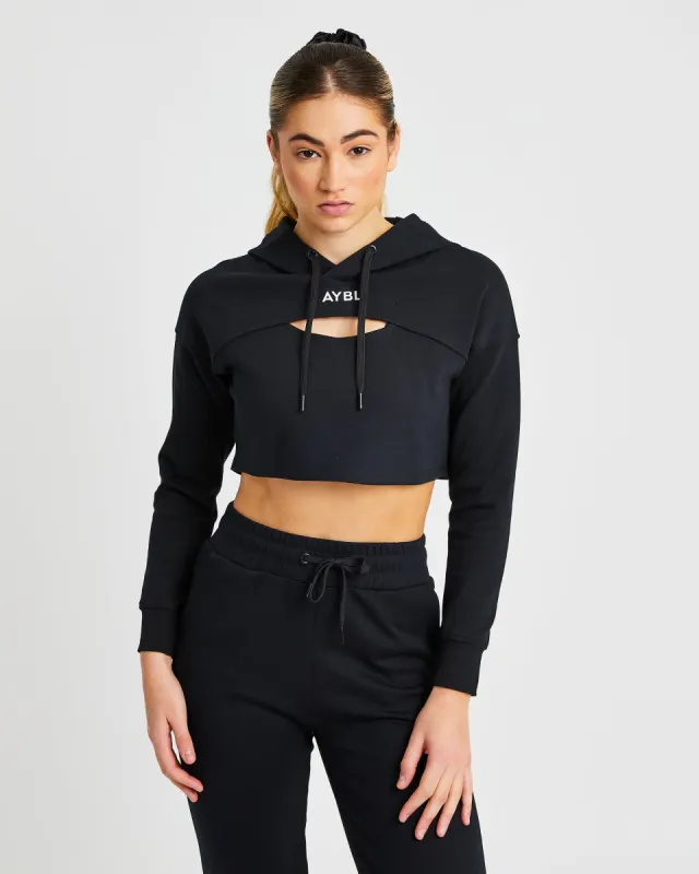 Everyday Cutout Crop Hoodie - Black sold by AYBL