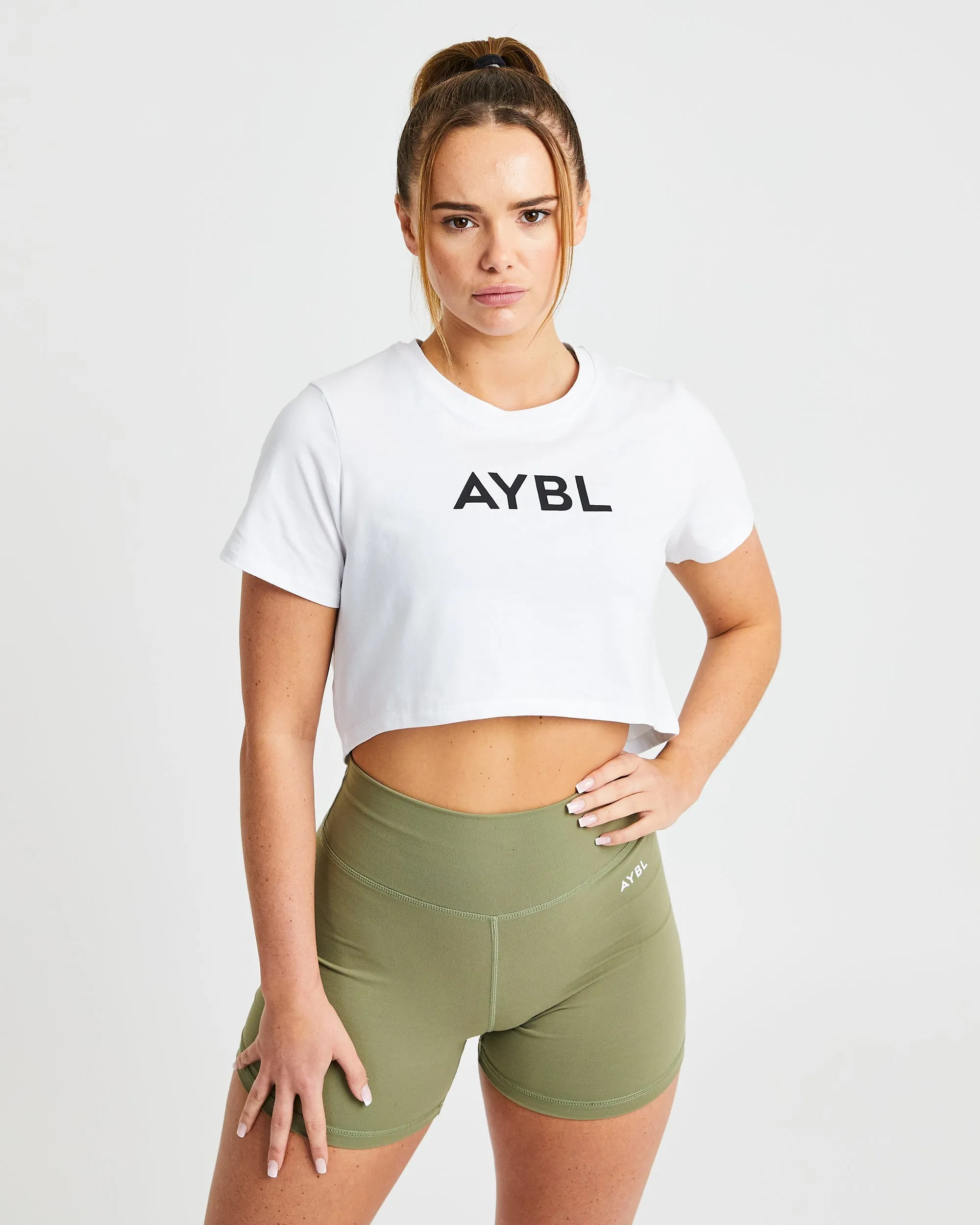 Crop T Shirt - White sold by AYBL