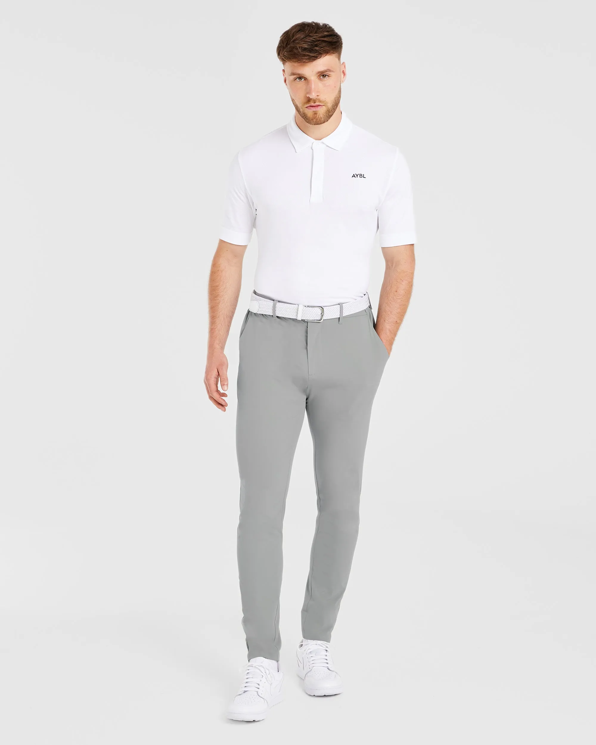 Performance Seamless Polo Shirt - White sold by AYBL product image thumbnail 3