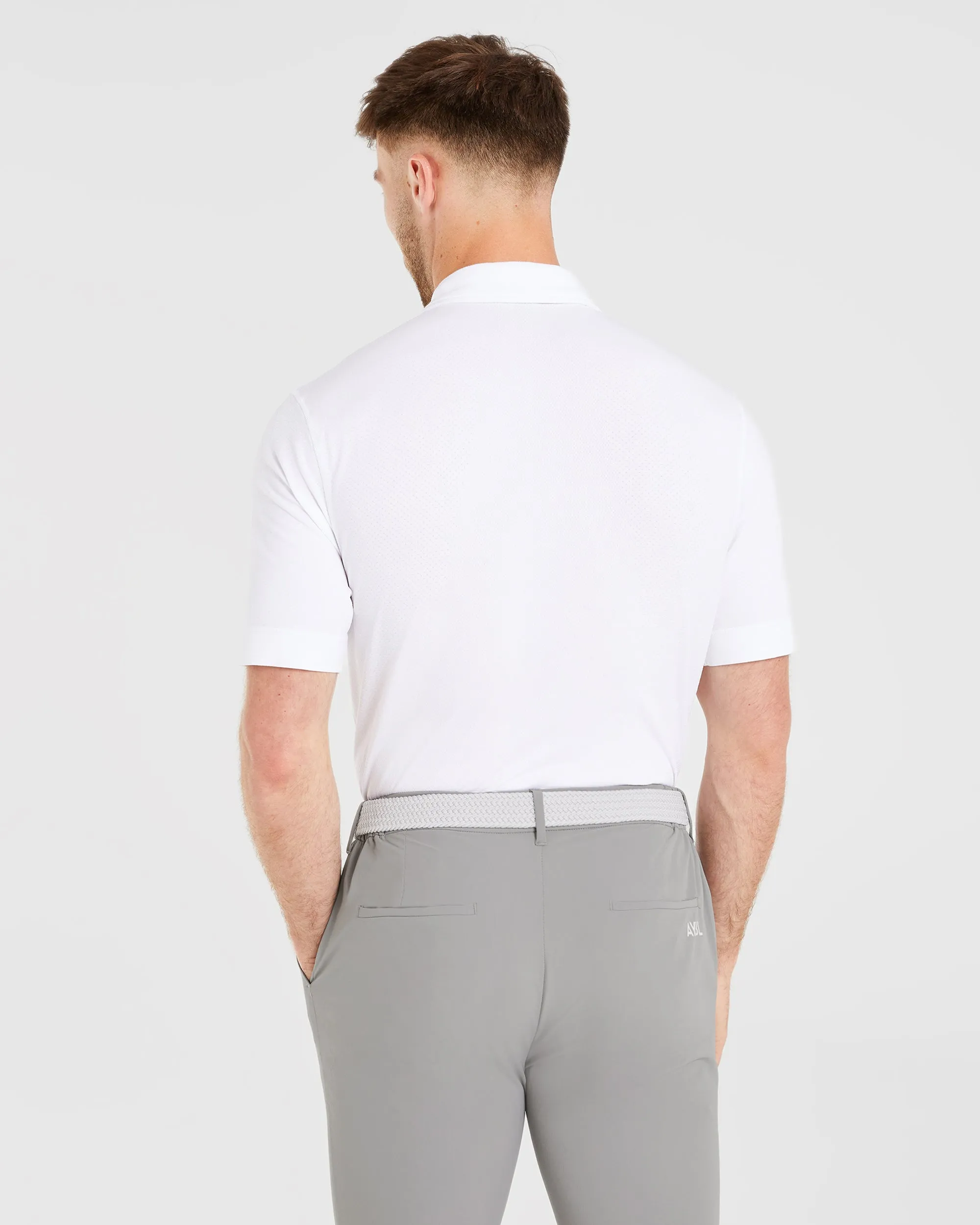 Performance Seamless Polo Shirt - White sold by AYBL product image thumbnail 2